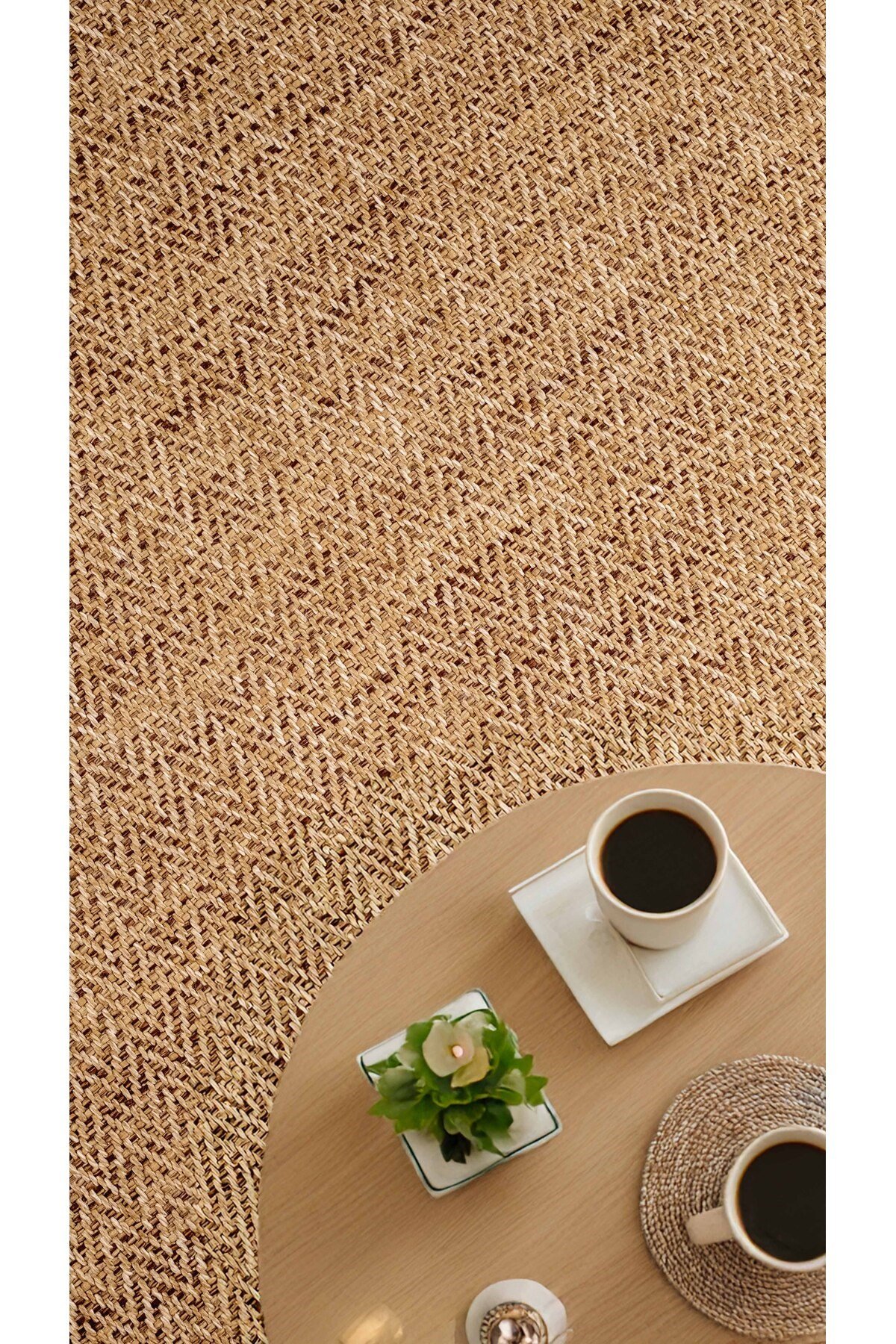 Jüt Sisal Bej Yolluk Kilim Salon Koridor Mutfak Halısı Tozumaz