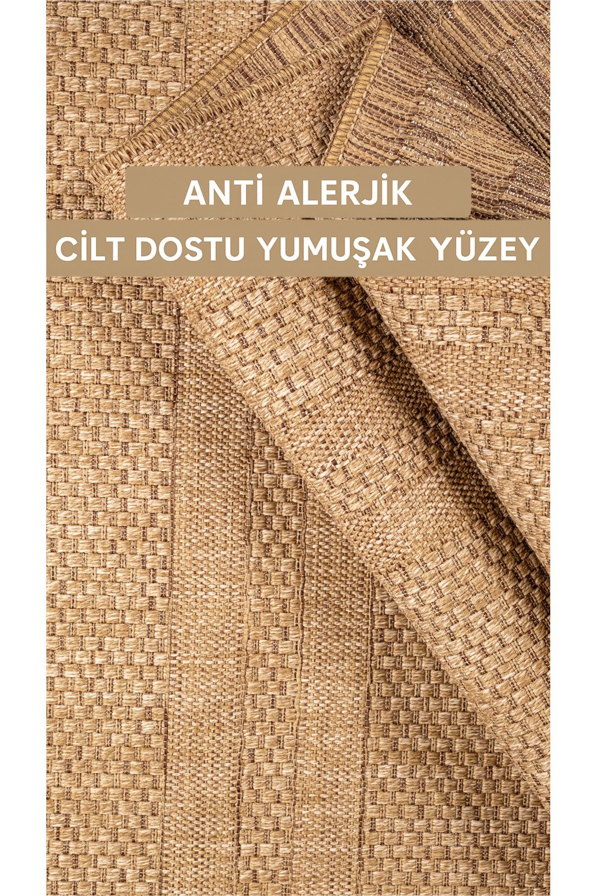 Jüt Sisal Bej Yolluk Kilim Salon Koridor Mutfak Halısı Tozumaz
