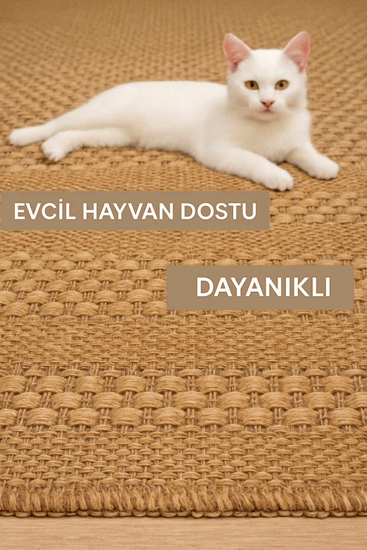 Jüt Sisal Bej Yolluk Kilim Salon Koridor Mutfak Halısı Tozumaz