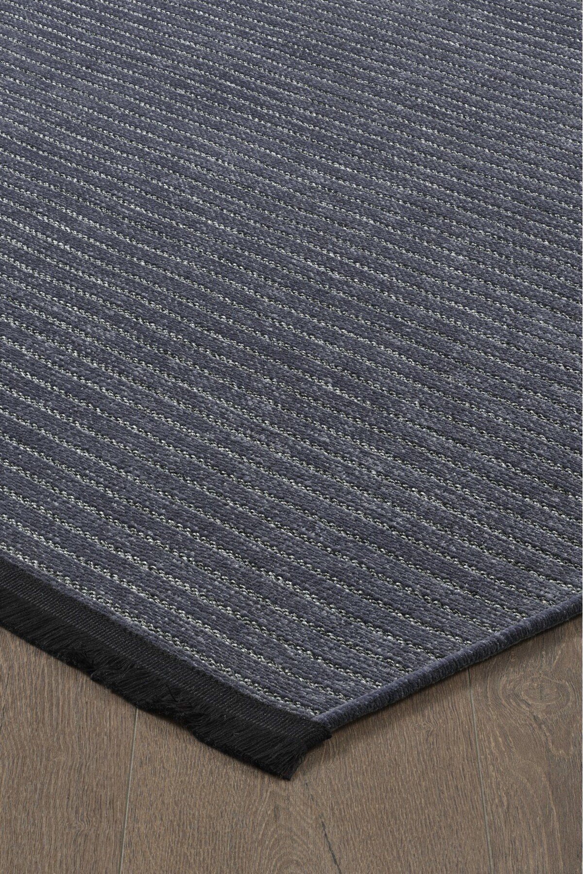 Koyu Gri Şönil Makinada Yıkanabilir Kaymaz Taban Saçaklı Pamuk Halı Kilim Yolluk Oturma Odası Salon