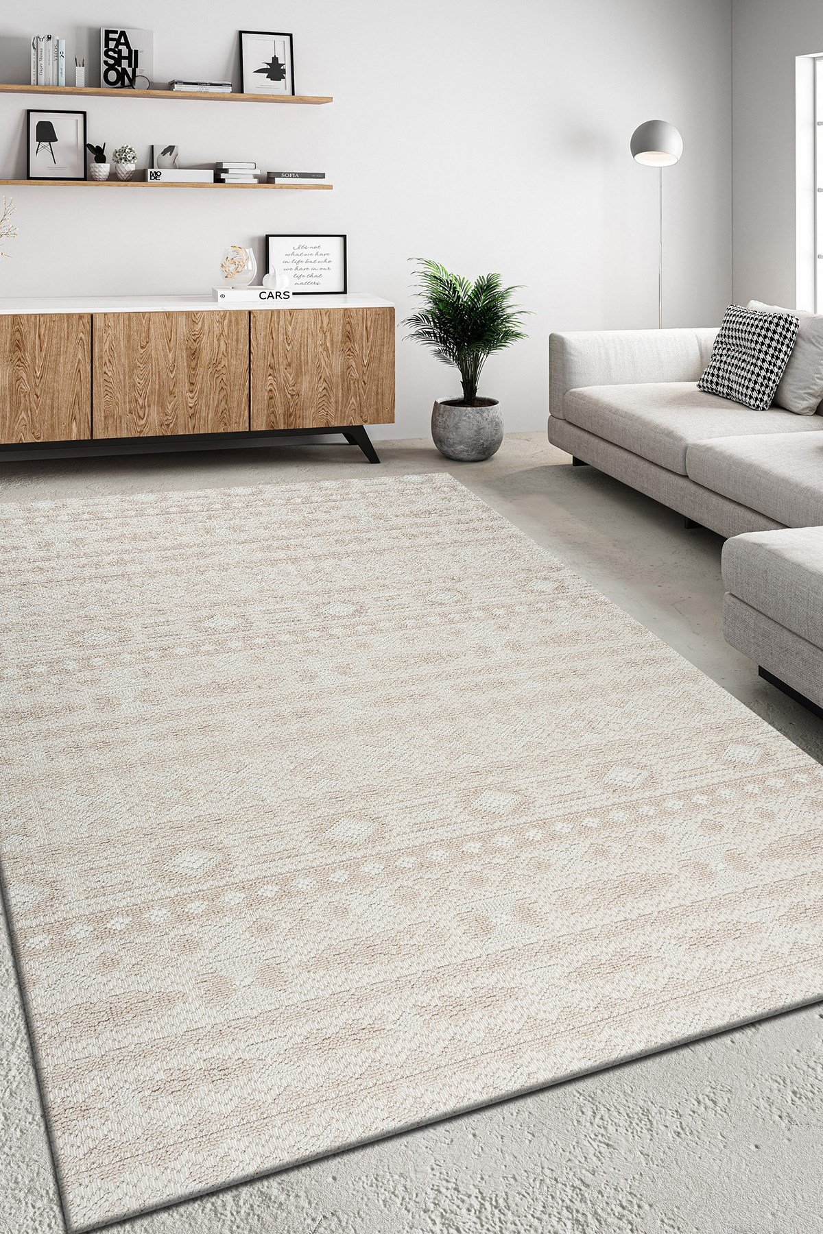 Krem Bej İskandinav Modern Tasarım Sisal Bukle Özel Ölçü Salon Oturma Odası Koridor Halısı Yolluk