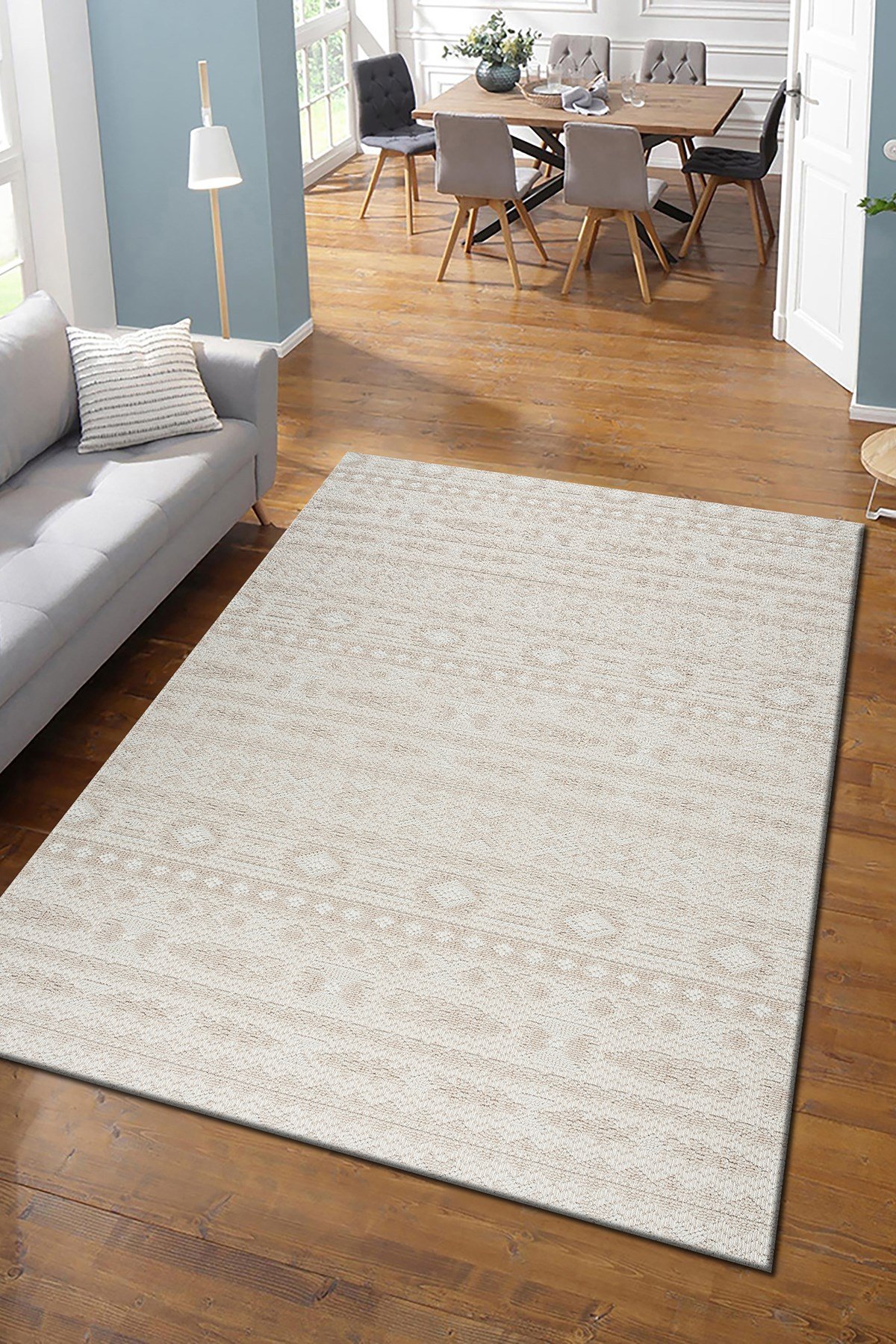 Krem Bej İskandinav Modern Tasarım Sisal Bukle Özel Ölçü Salon Oturma Odası Koridor Halısı Yolluk