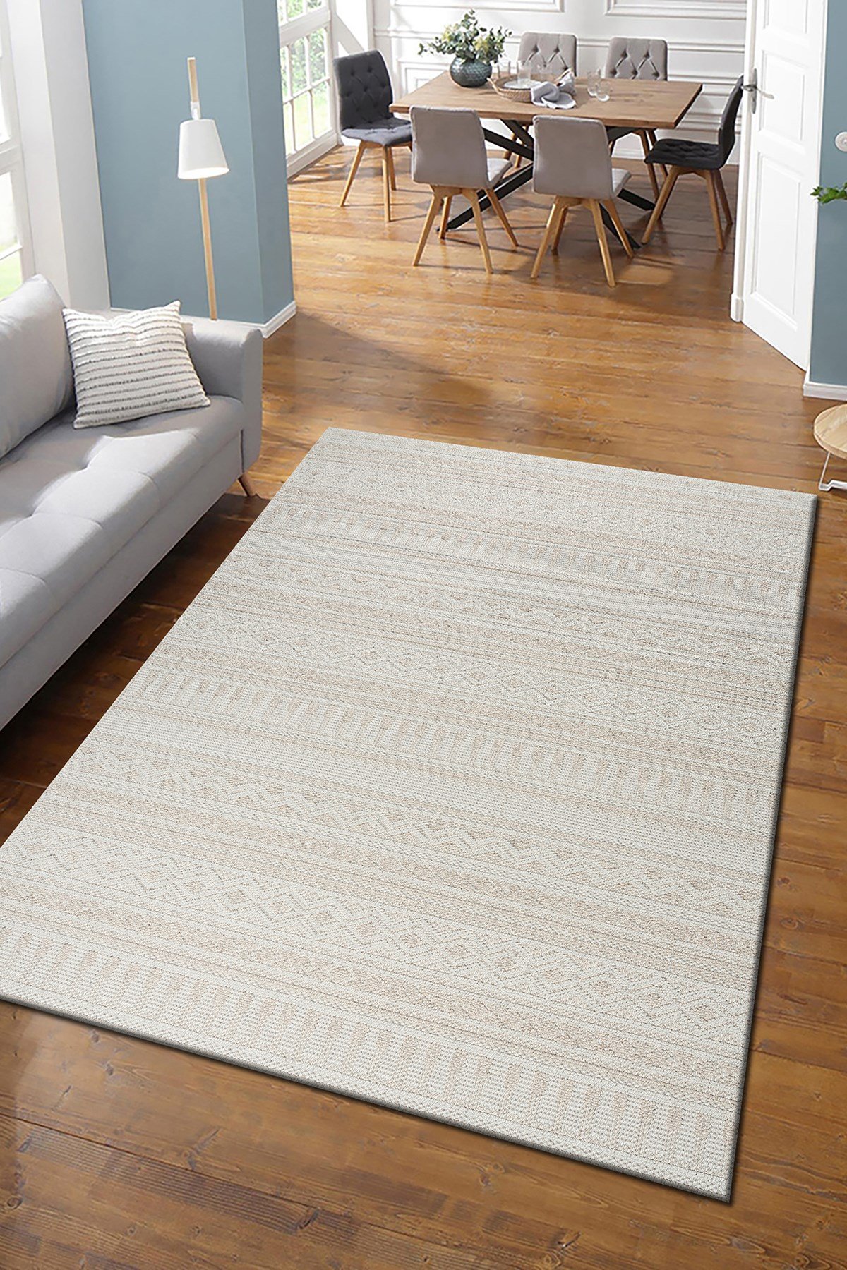 Krem Bej İskandinav Modern Tasarım Sisal Bukle Özel Ölçü Salon Oturma Odası Koridor Halısı Yolluk