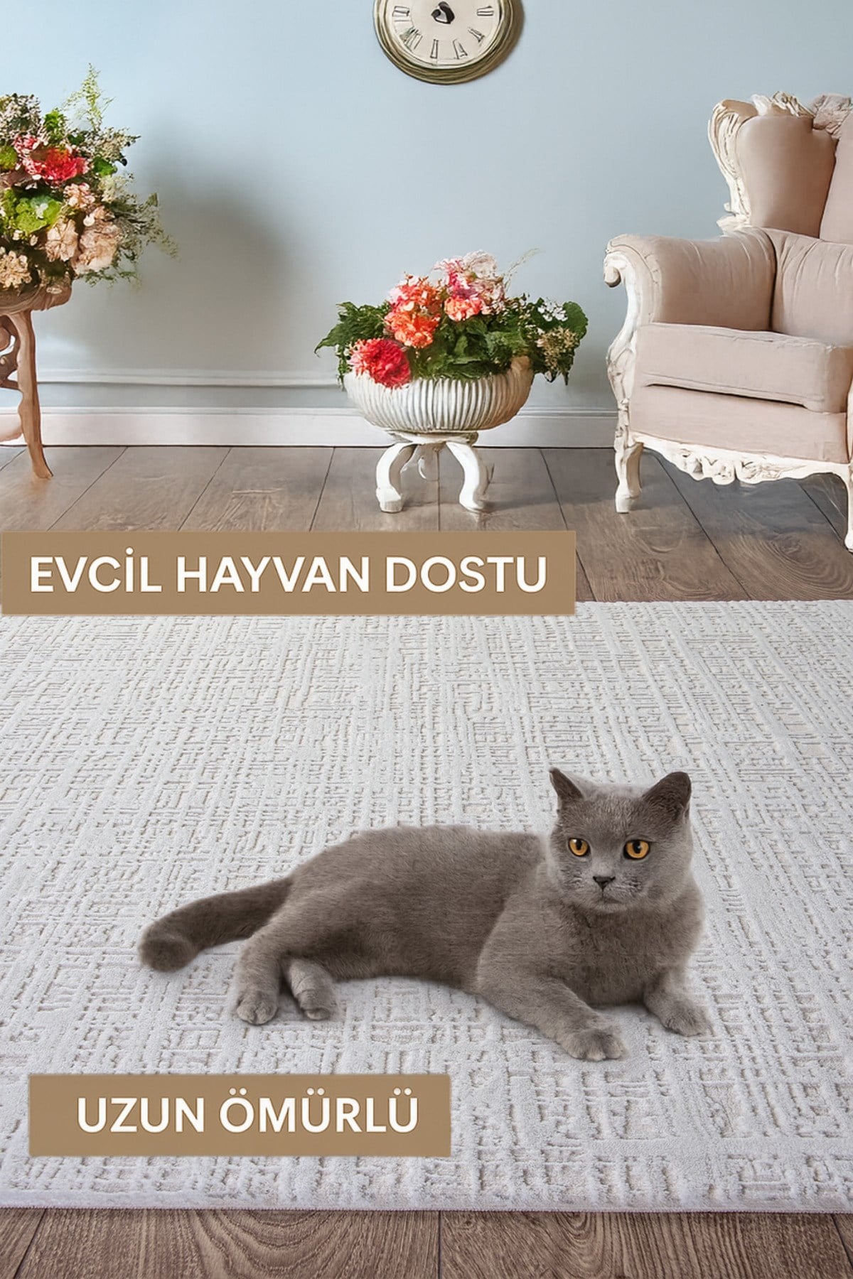 Krem Beyaz Modern Desen Doğal Taban Saçaklı Özel Ölçü Salon Koridor Çocuk Oturma Odası Halısı Yolluk