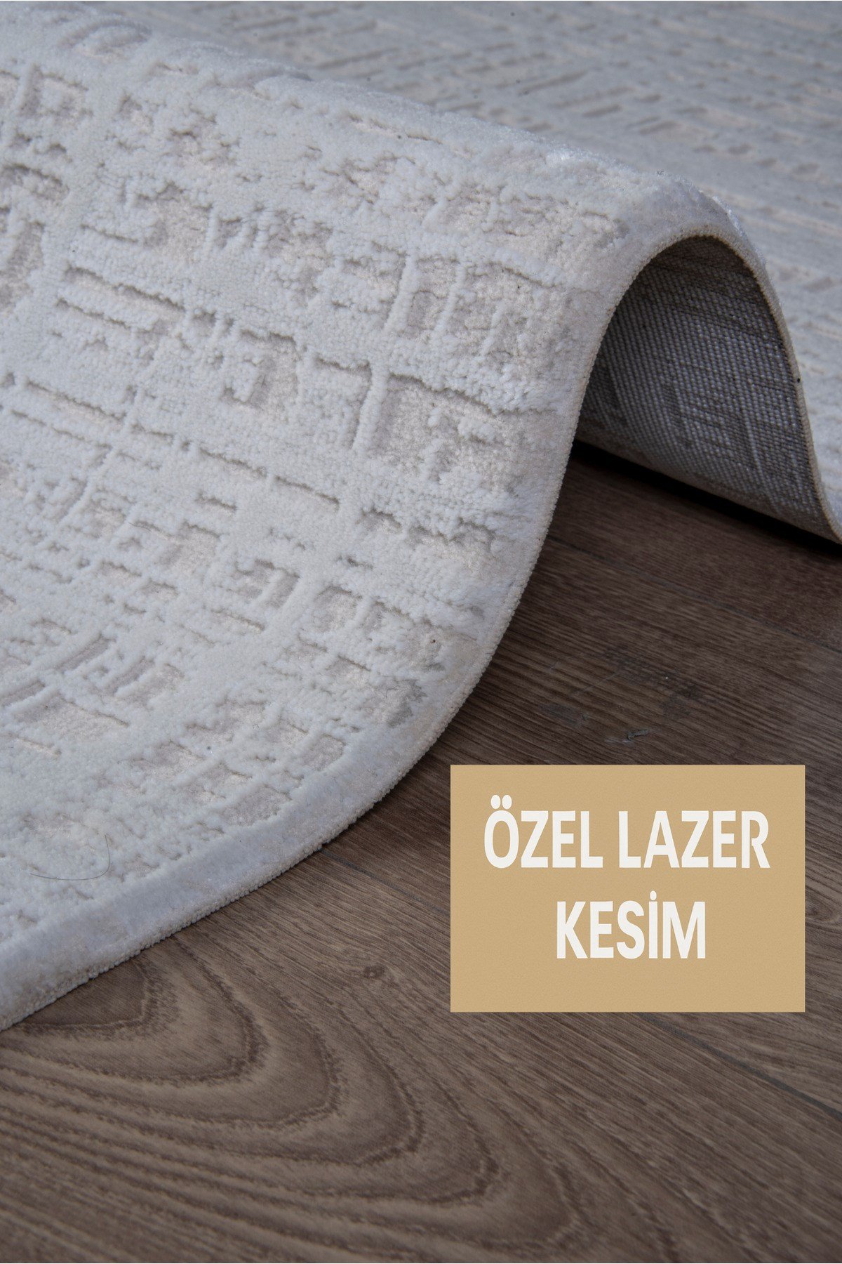 Krem Beyaz Modern Desen Doğal Taban Saçaklı Özel Ölçü Salon Koridor Çocuk Oturma Odası Halısı Yolluk