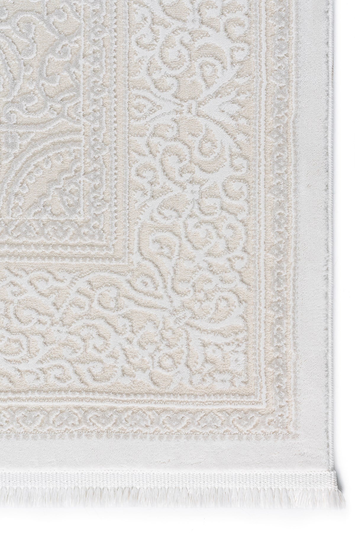 Krem Ekru 7101 Modern Doğal Taban Saçaklı Salon Koridor Mutfak Çocuk Oturma Odası Halı Yolluk