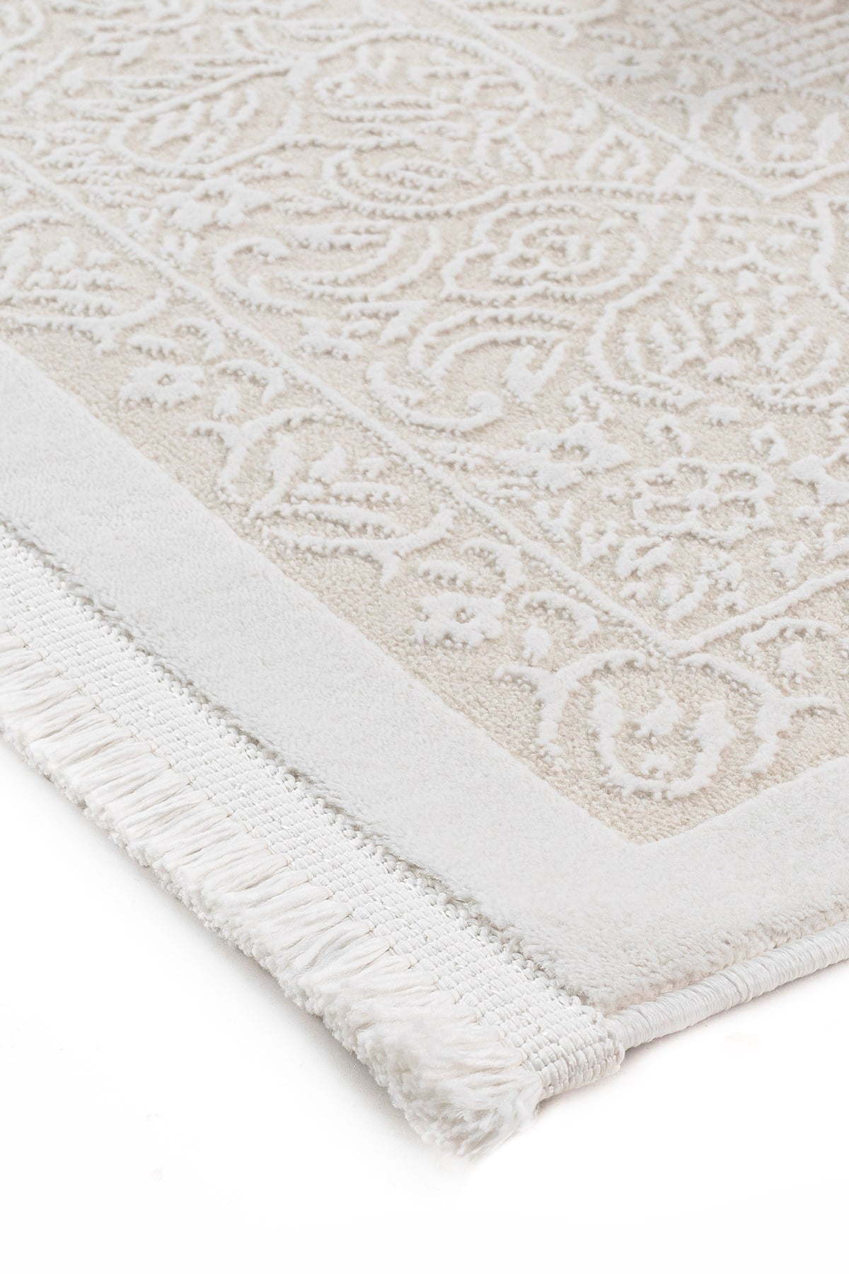 Krem Ekru 7134 Modern Doğal Taban Saçaklı Salon Koridor Mutfak Çocuk Oturma Odası Halı Yolluk