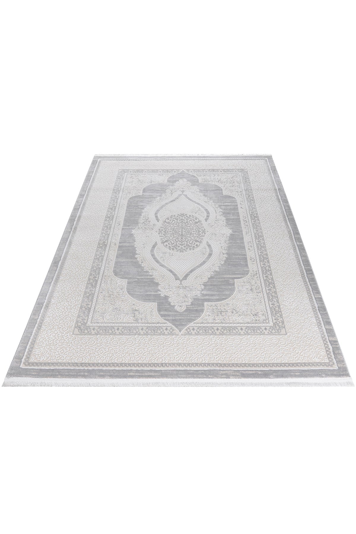 Krem Gri 7105 Modern Desen Doğal Taban Saçaklı Salon Koridor Mutfak Çocuk Oturma Odası Halı Yolluk