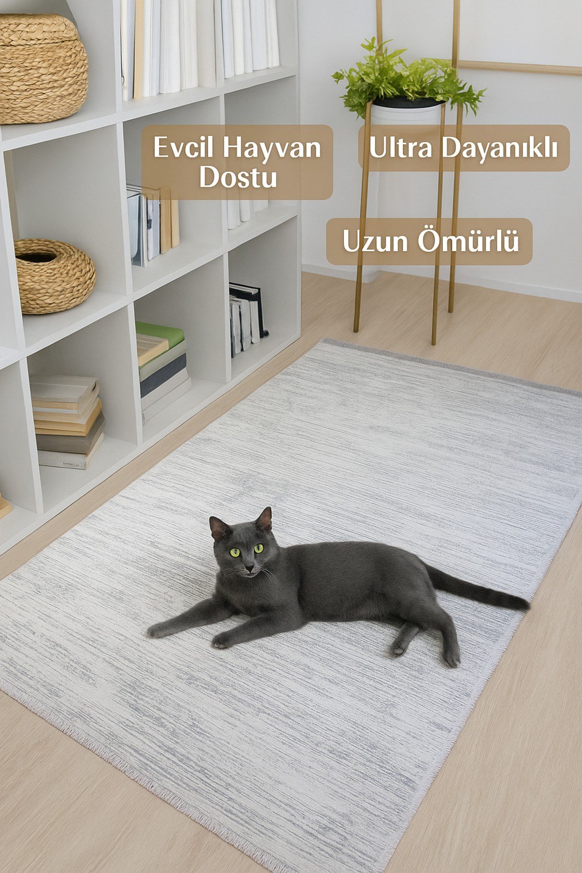Krem Gri Modern Doğal Taban Saçaklı Özel Ölçü Salon Koridor Mutfak Çocuk Oturma Odası Halısı Yolluk