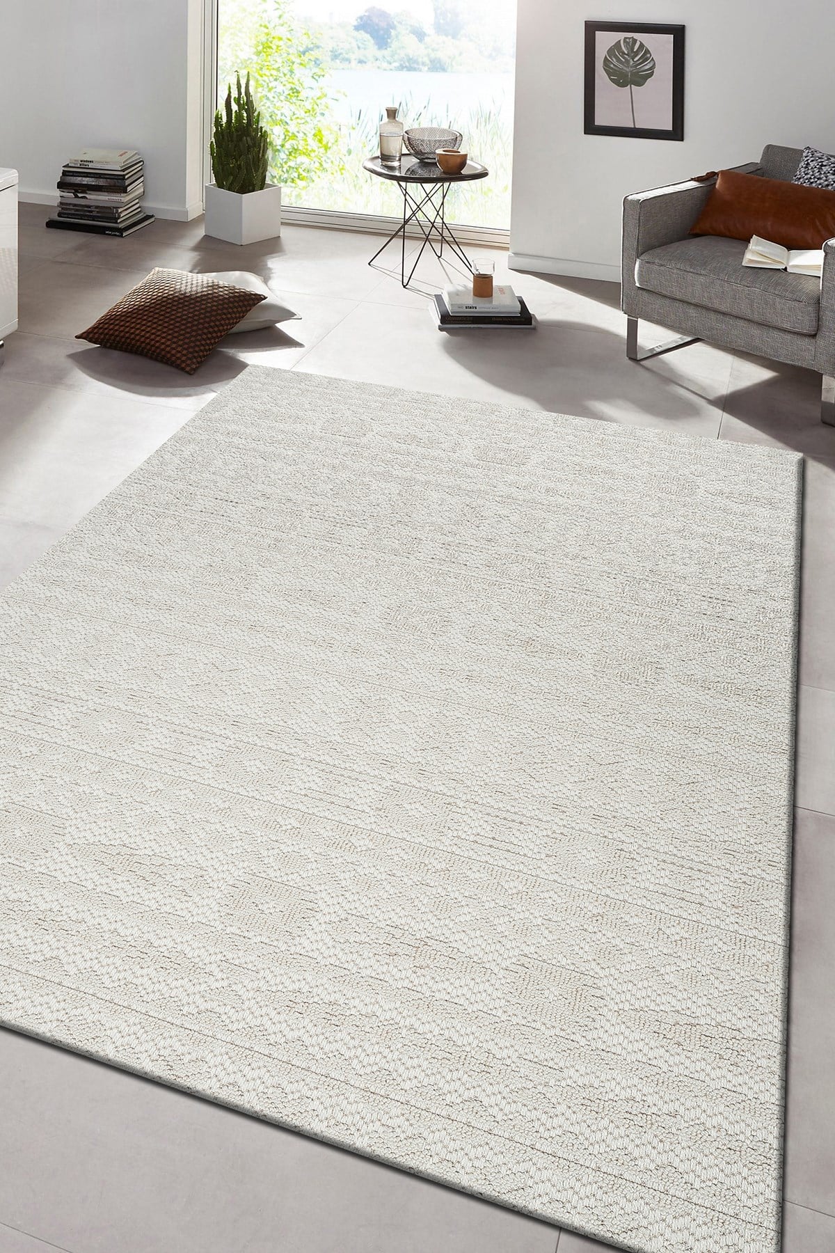 Krem İskandinav Modern Tasarım Sisal Bukle Özel Ölçü Salon Oturma Odası Koridor Mutfak Halısı Yolluk