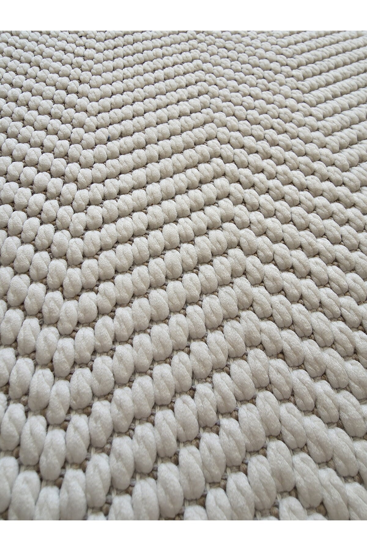 Lara 01 Krem Bej Sisal İskandinav Extra Yumuşak Özel Kesim Kolay Temizlenen Salon Koridor Halısı