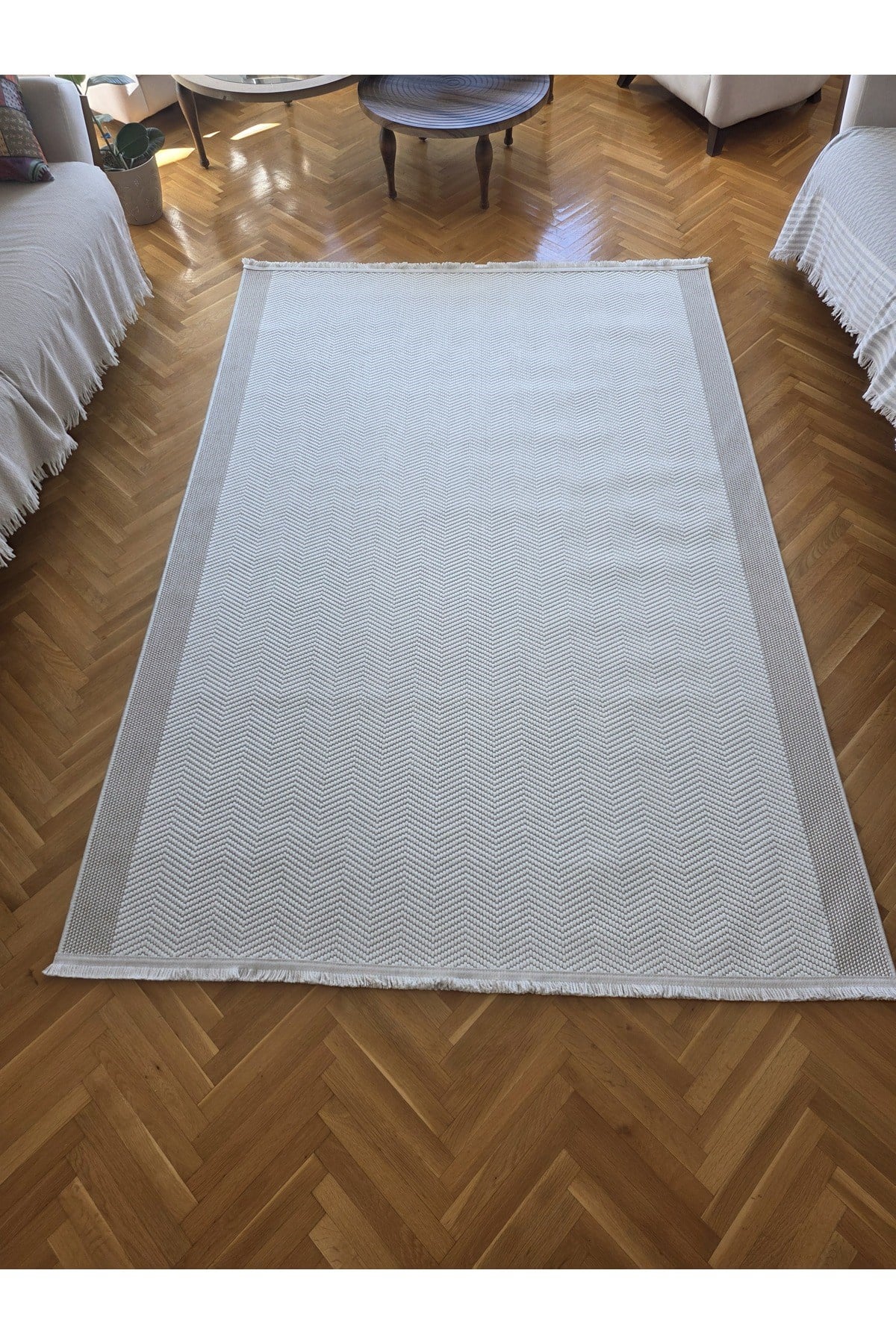 Lara 01 Krem Bej Sisal İskandinav Extra Yumuşak Özel Kesim Kolay Temizlenen Salon Koridor Halısı