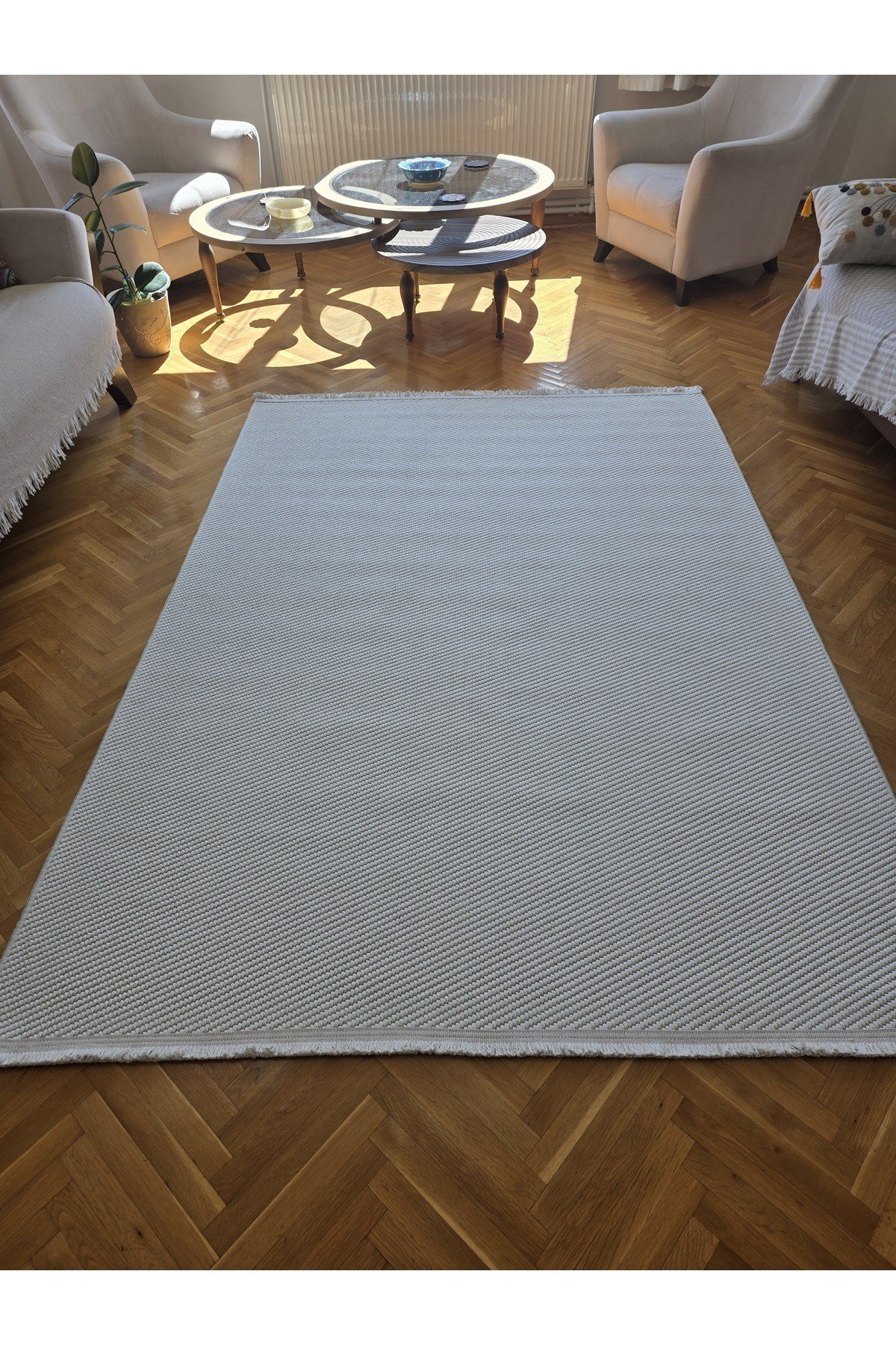 Lara 02 Krem Sisal İskandinav Extra Yumuşak Özel Kesim Kolay Temizlenen Salon Koridor Halısı