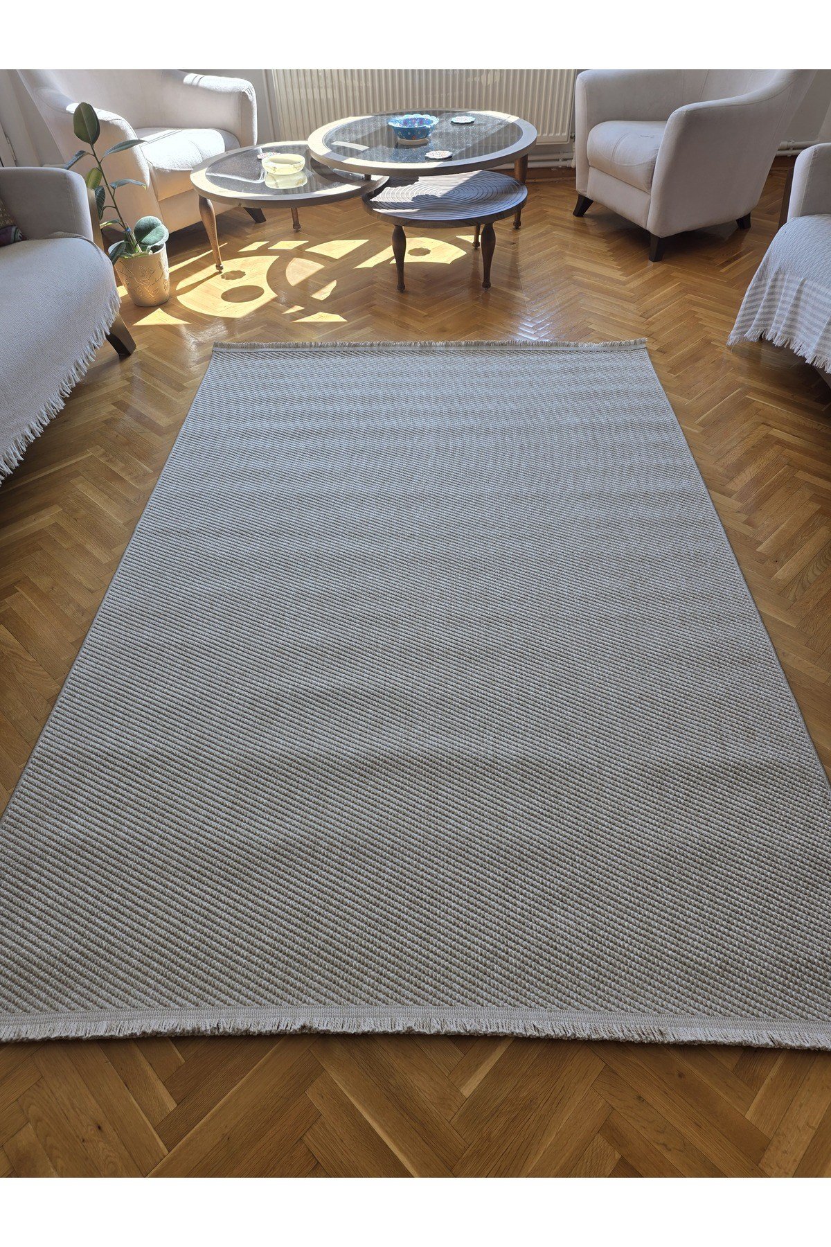 Lara 03 Bej Sisal İskandinav Extra Yumuşak Özel Kesim Kolay Temizlenen Salon Koridor Halısı