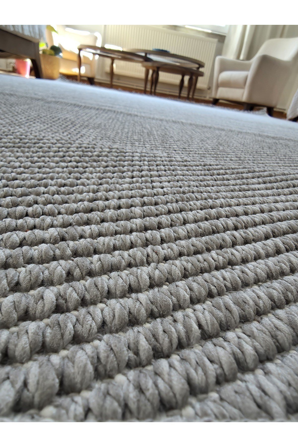 Lara 04 Gri Sisal İskandinav Extra Yumuşak Özel Kesim Kolay Temizlenen Salon Koridor Halısı