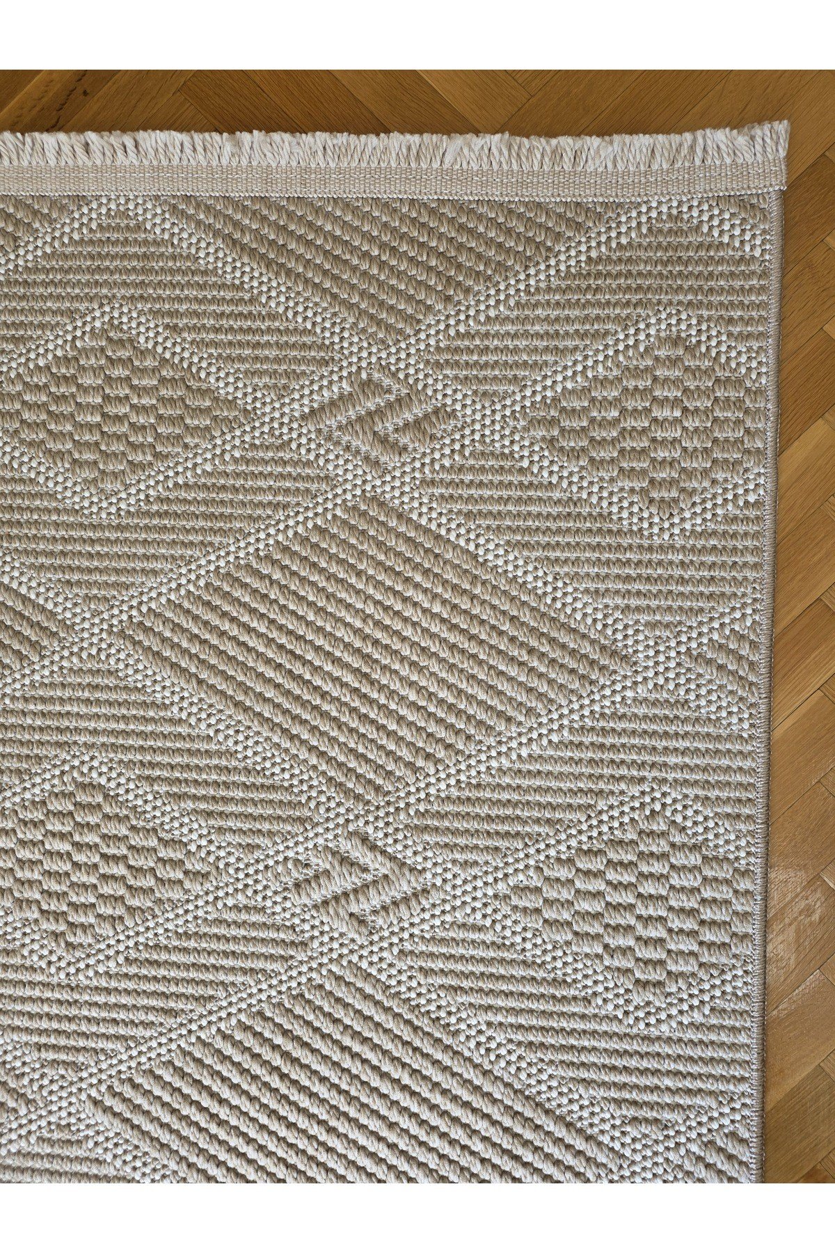 Lara 05 Bej/Krem Sisal İskandinav Extra Yumuşak Özel Kesim Kolay Temizlenen Salon Koridor Halısı