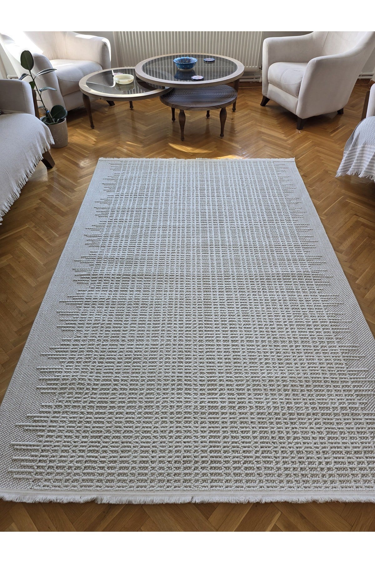 Monaco 0220 Krem İskandinav Sisal Bukle Yumuşak Özel Ölçü Salon Koridor Mutfak Halısı Yolluk