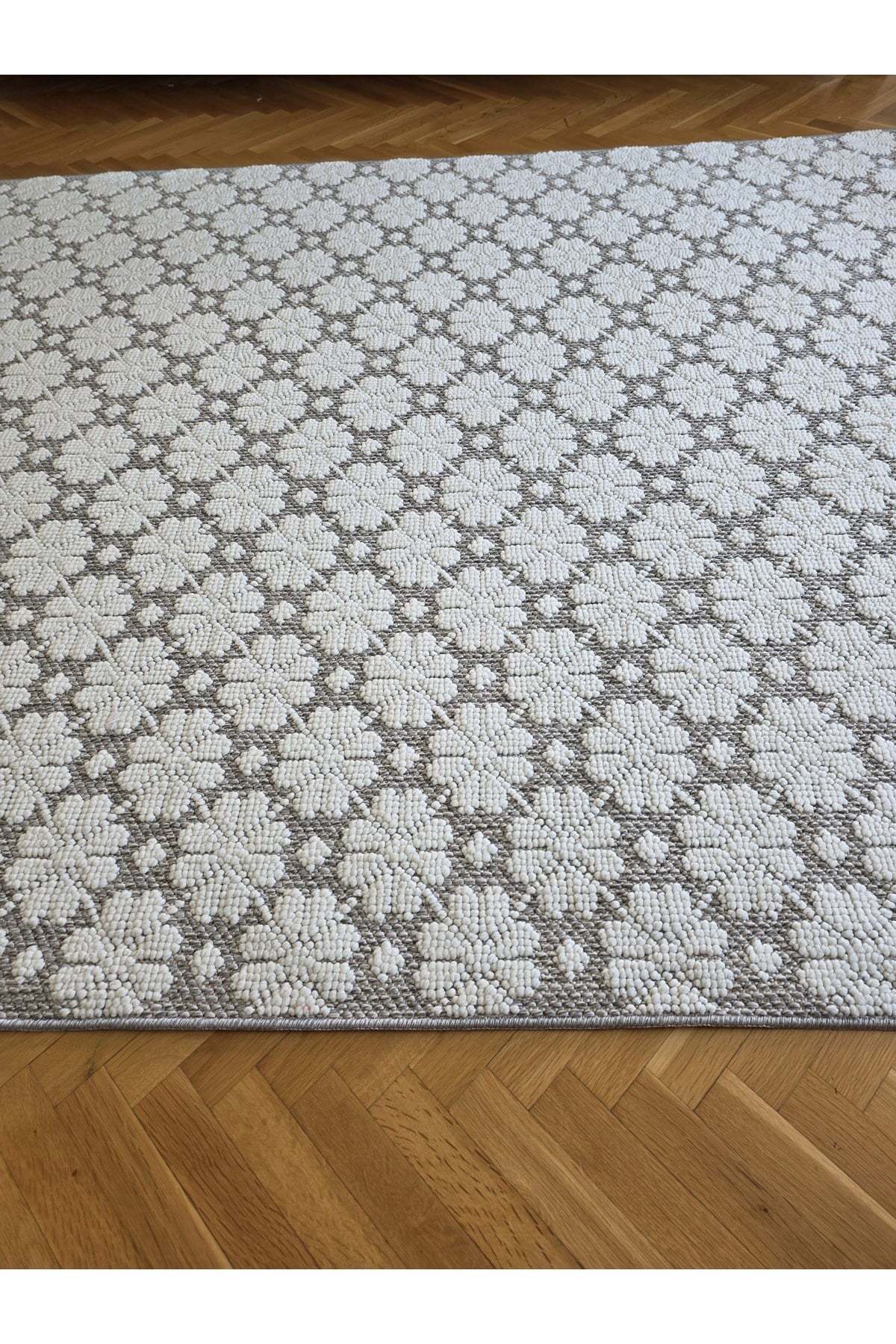 Monaco 0221 Krem A.Gri İskandinav Sisal Bukle Yumuşak Özel Ölçü Salon Koridor Mutfak Halısı Yolluk