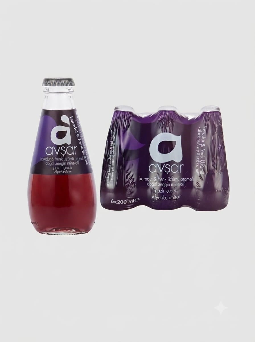 Avşar Karadut & Frenk Üzümü Aromalı Maden Suyu 24 x 200 ml
