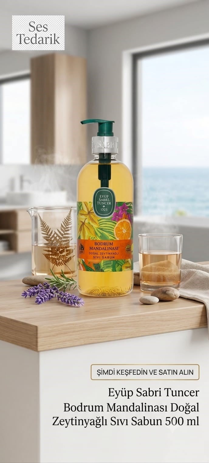 Eyüp Sabri Tuncer Bodrum Mandalinası Kokulu Doğal Zeytinyağlı Sıvı Sabun 1.5 litre