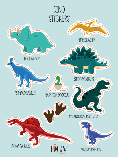 DİNO STICKER SETİ
