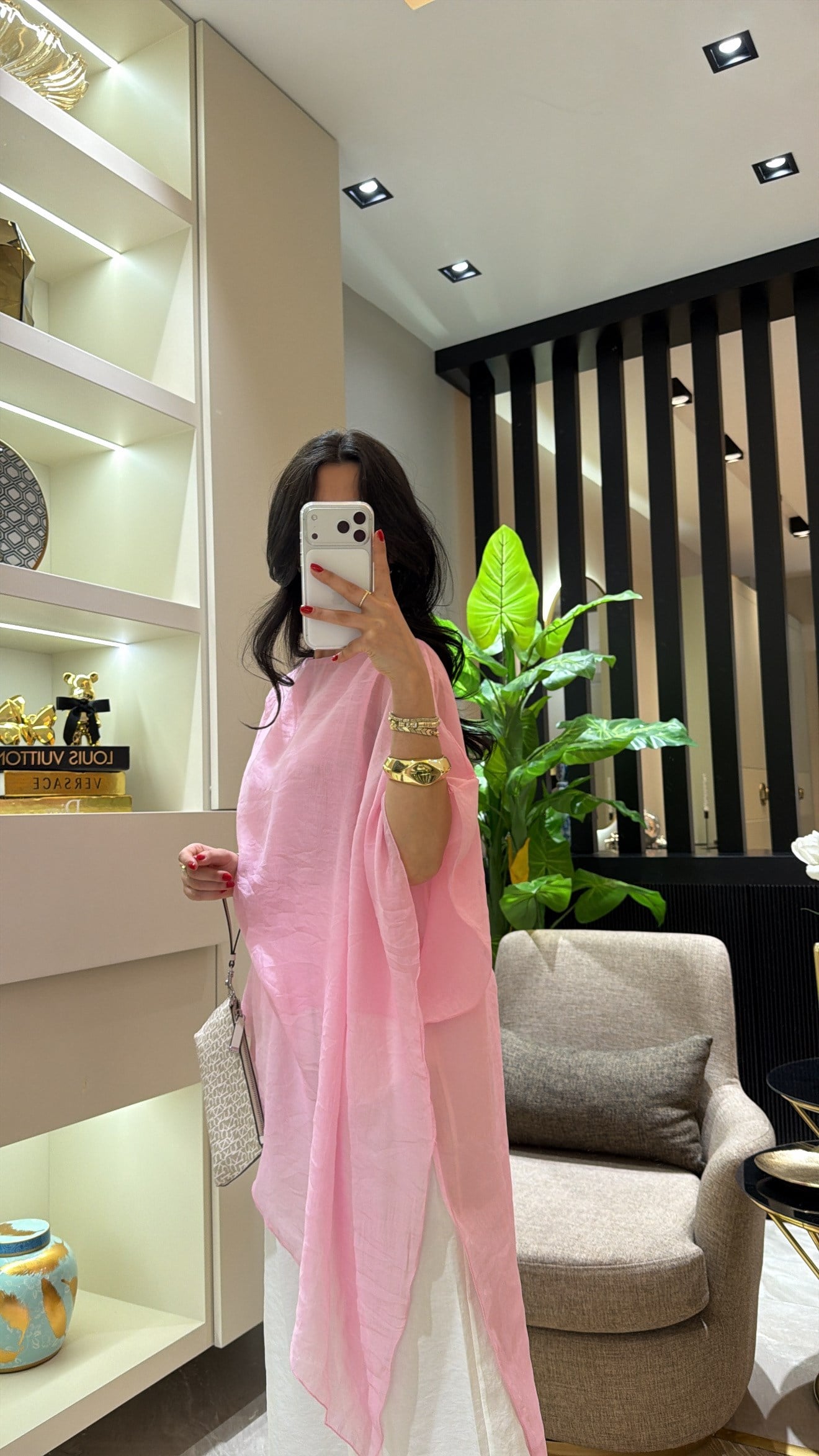 PEMBE PELERİNLİ BLUZ