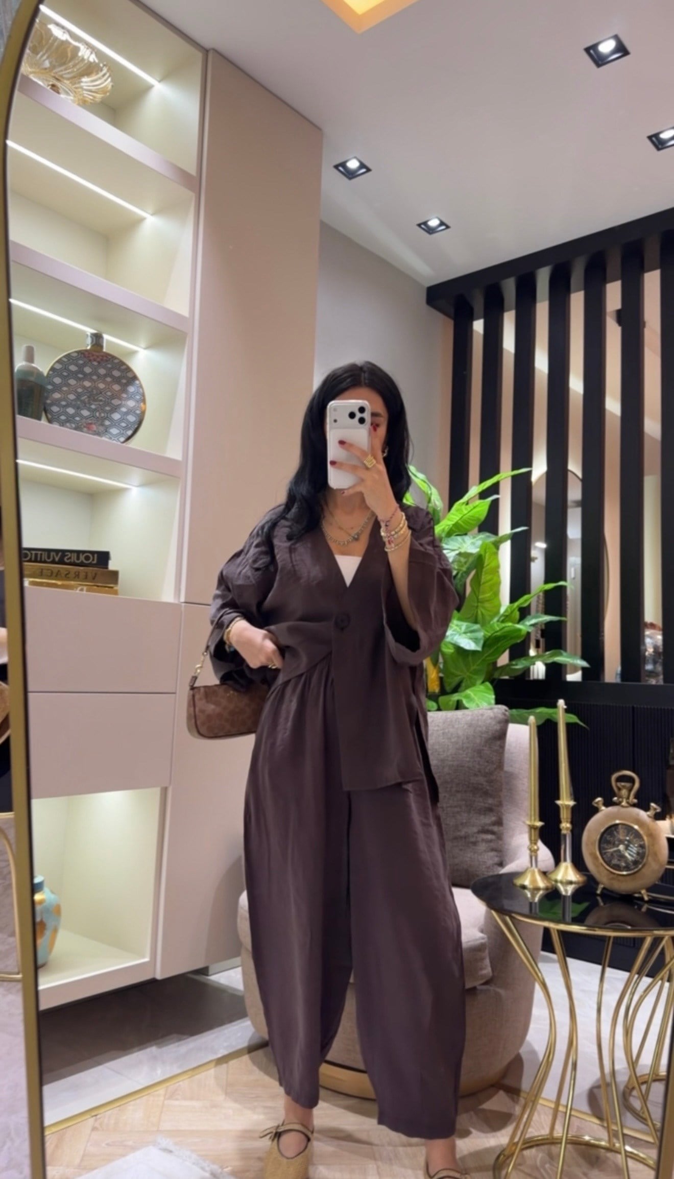 TEK DÜĞME TENCEL TAKIM ACI KAHVE