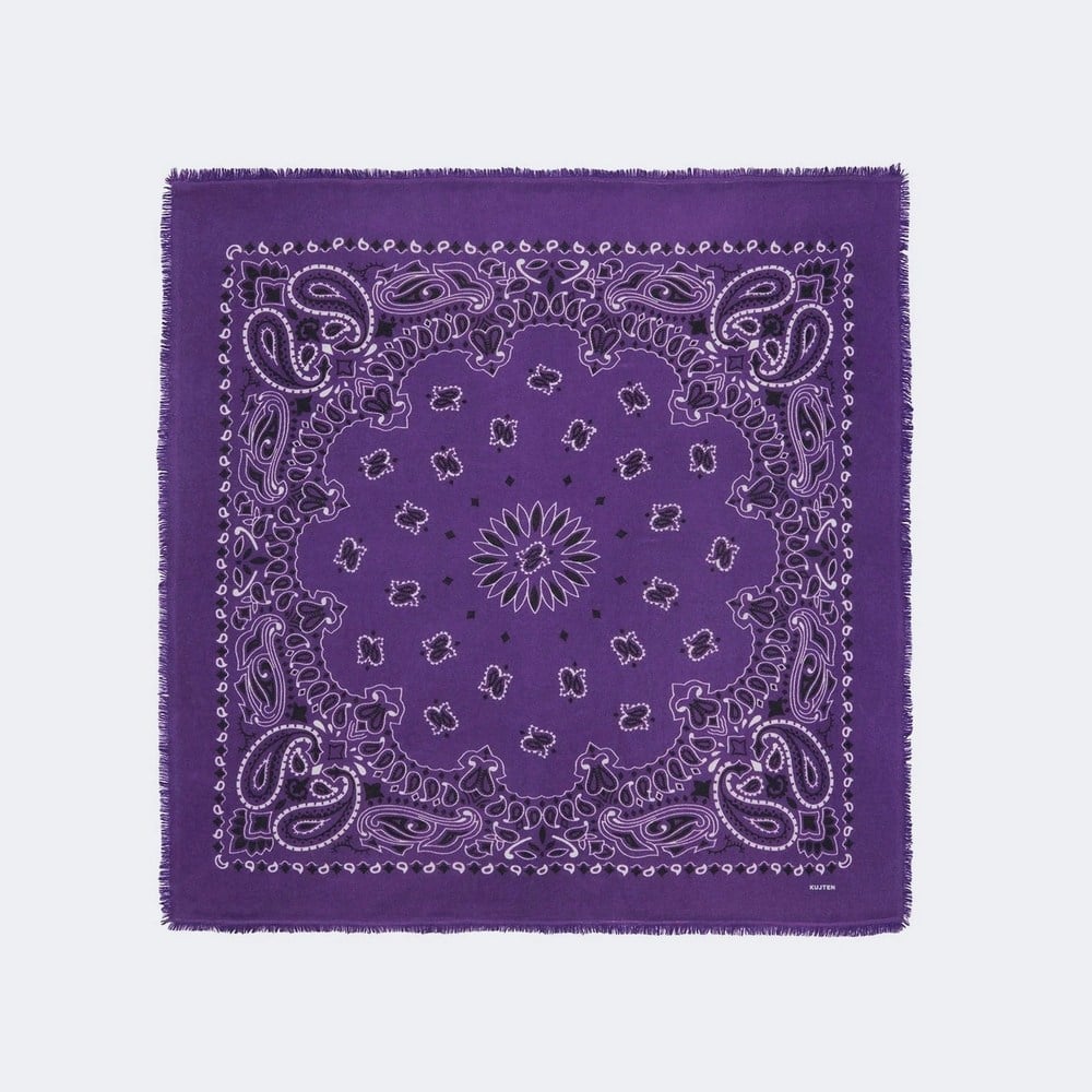 Large Bandana Hachiko Printed Cashmere