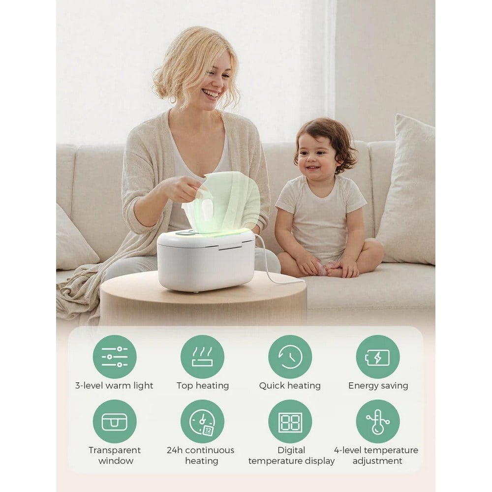 New Large Capacity Baby Wipe Warmer Compatible with 100pcs
