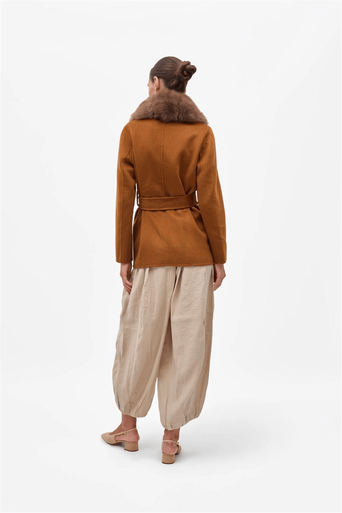 THE GROSVENOR FUR COLLAR COAT - TAN