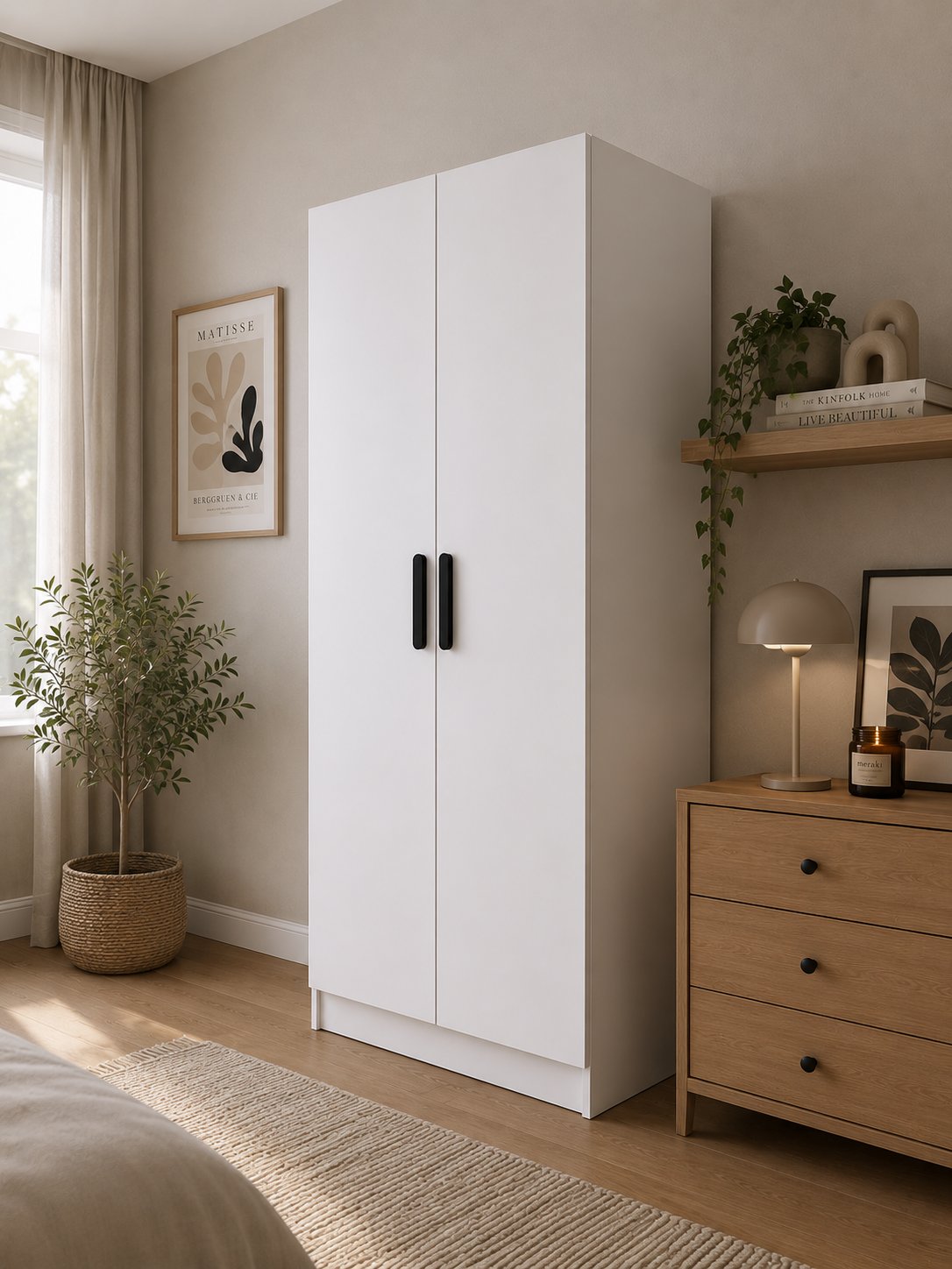 Gani Home SELEN 2 Kapaklı Gardırop M-2  | Modern Elbise Dolabı