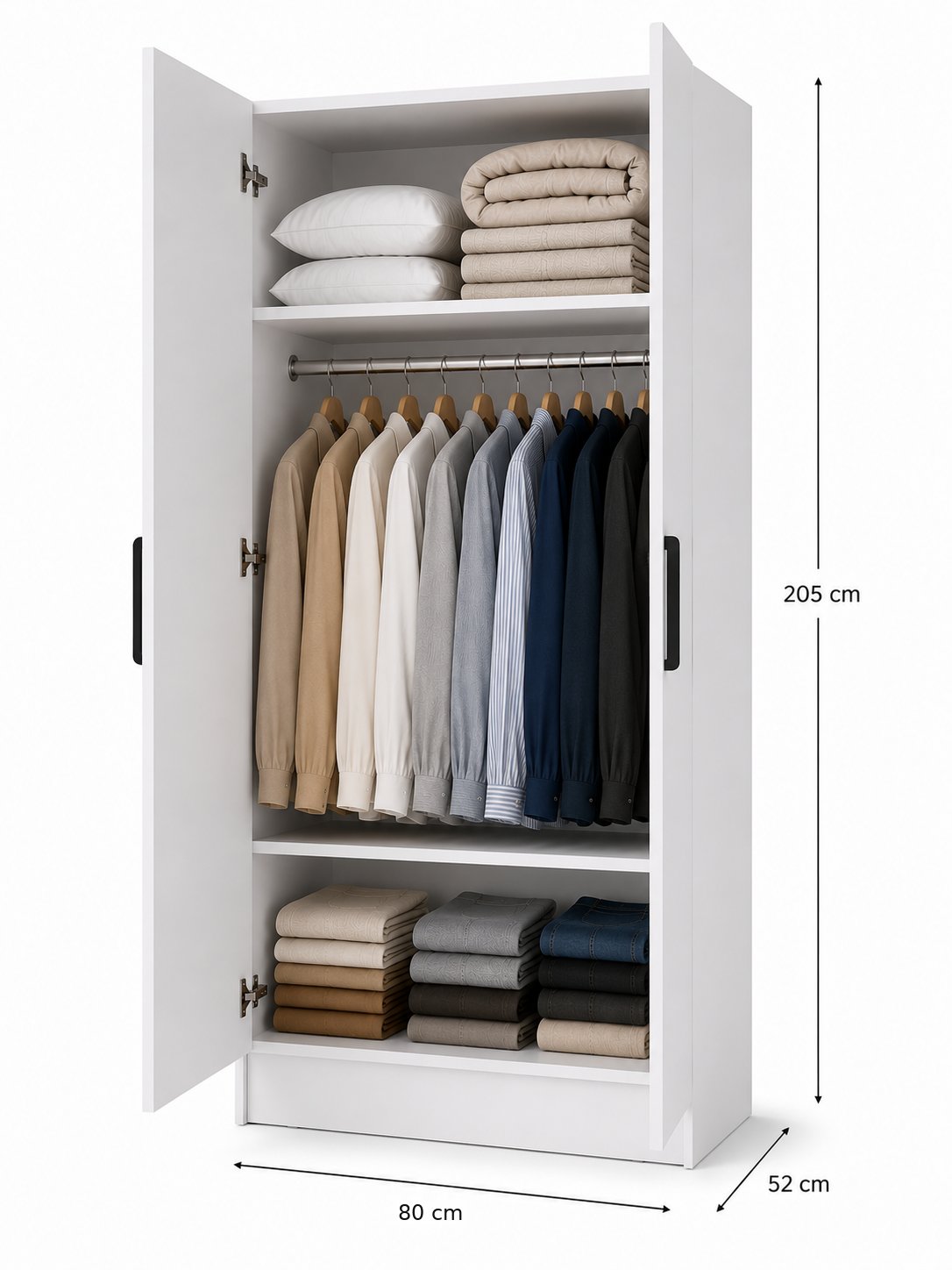 Gani Home SELEN 2 Kapaklı Gardırop M-2  | Modern Elbise Dolabı