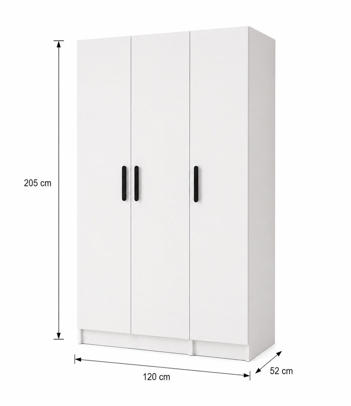 Gani Home SELEN 3 Kapaklı Gardırop M-1  | Modern Elbise Dolabı