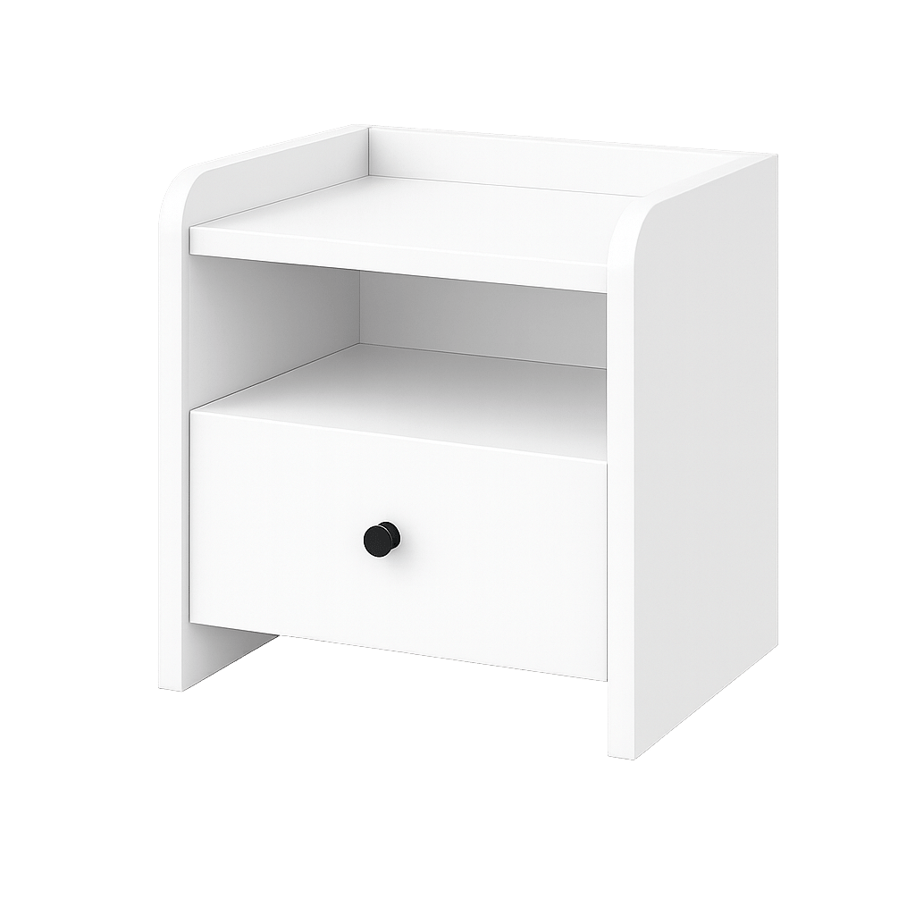 GaniHome Asya Modern Komodin - Çekmeceli ve Raflı Yatak Odası Sehpası Gece Masası