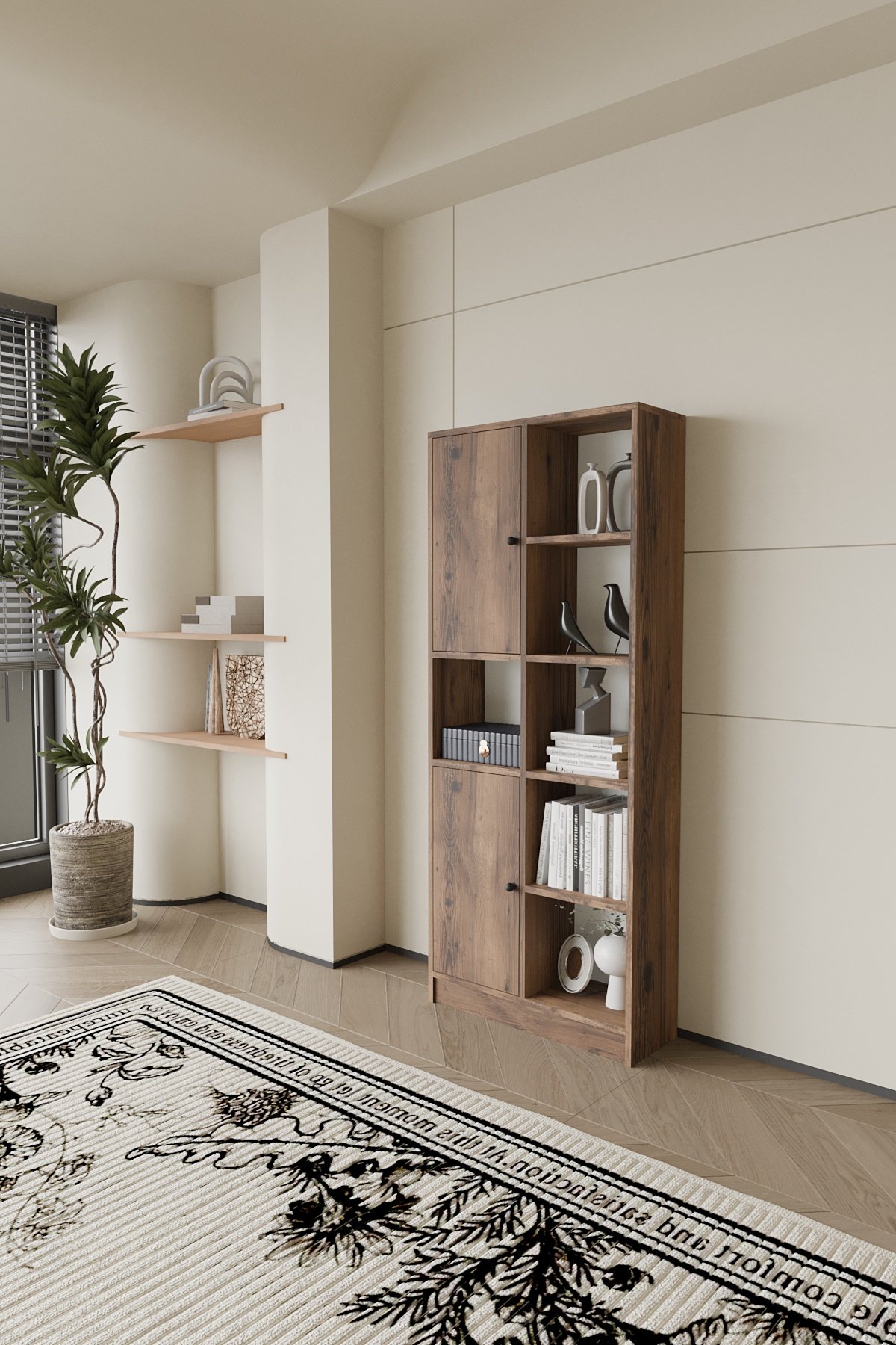 Linea Kitaplık Kapaklı 8 Raf