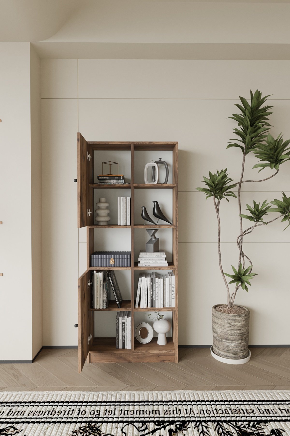 Linea Kitaplık Kapaklı 8 Raf