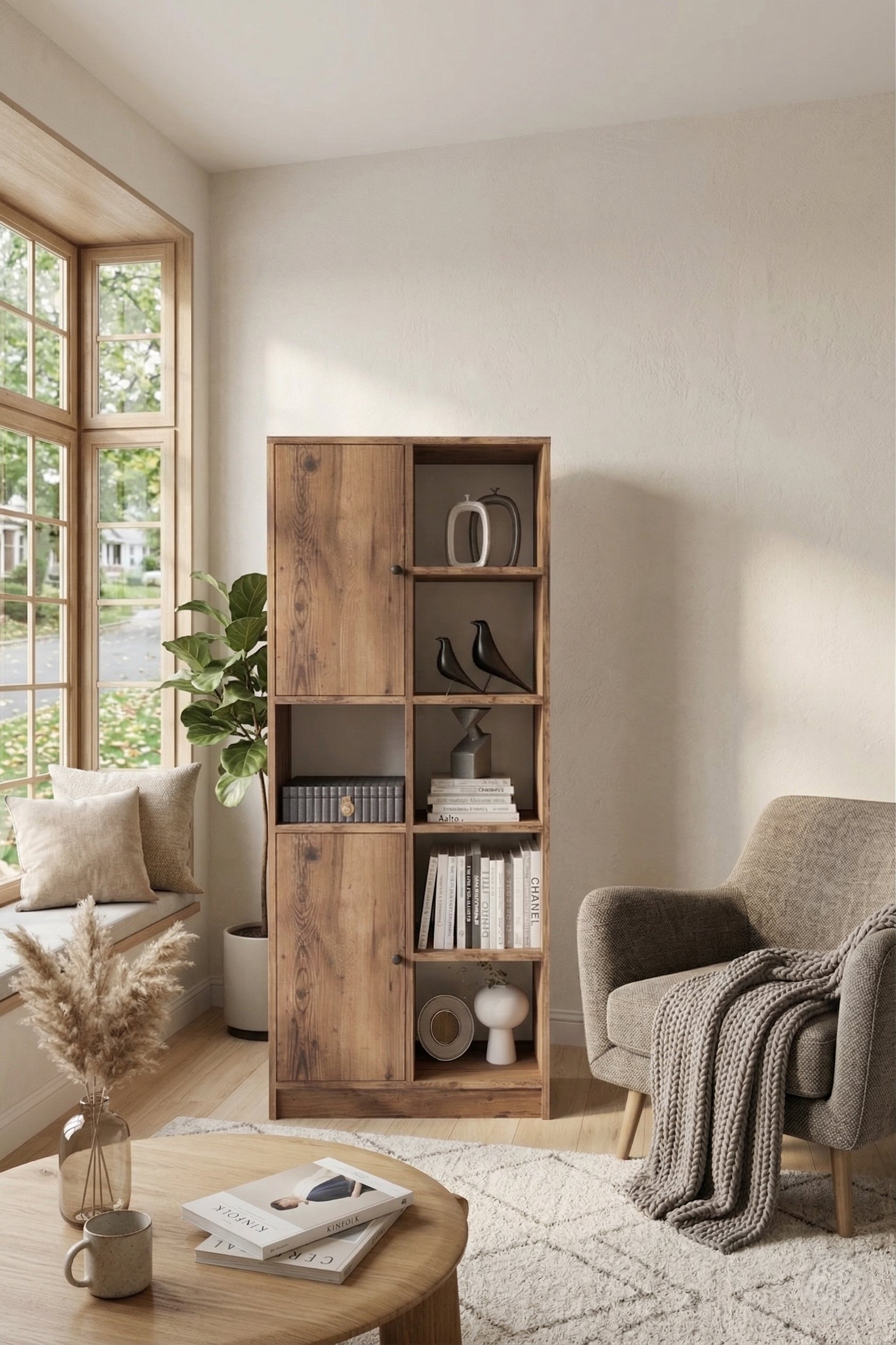 Linea Kitaplık Kapaklı 8 Raf