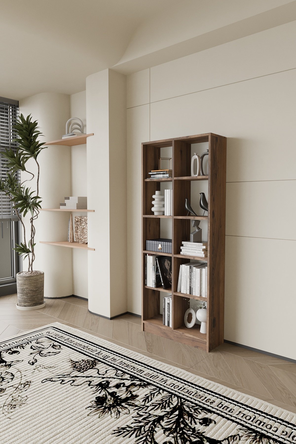 Linea Kitaplık Kapaklı 8 Raf