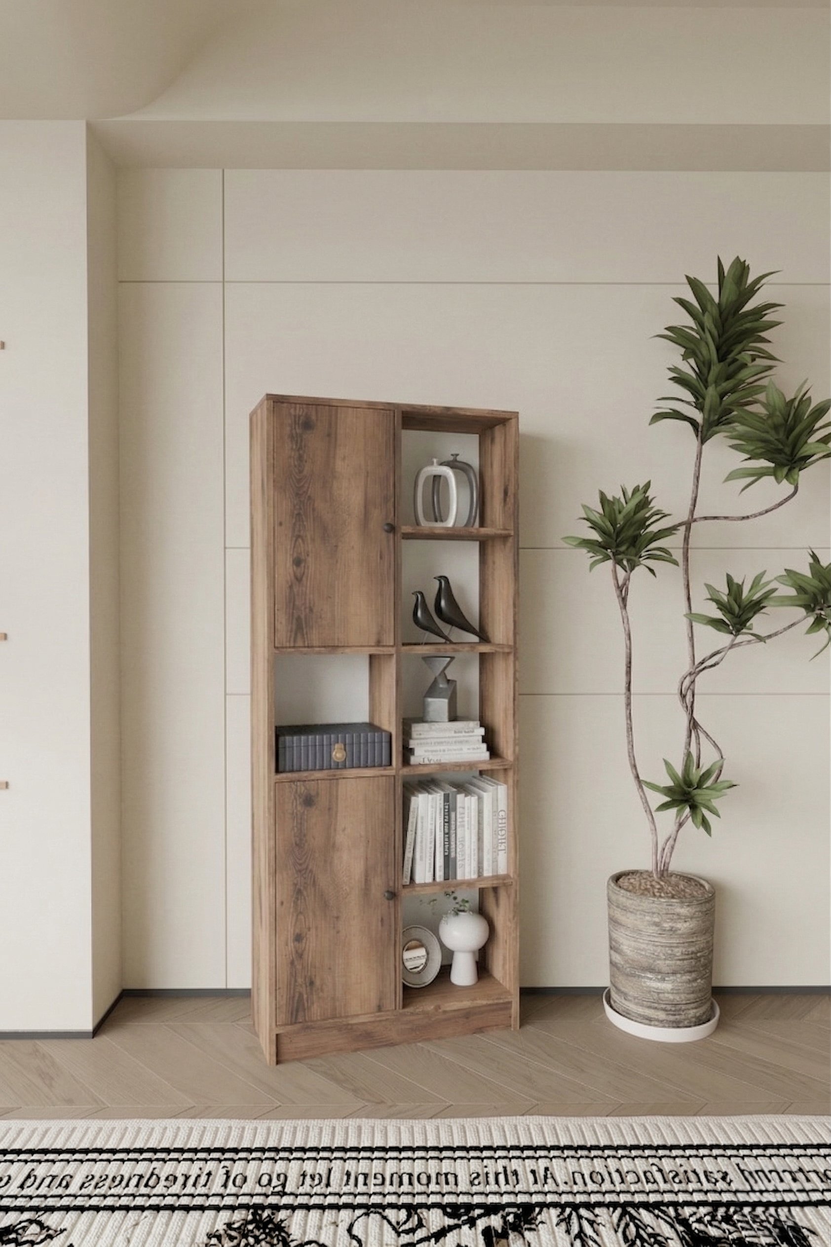 Linea Kitaplık Kapaklı 8 Raf