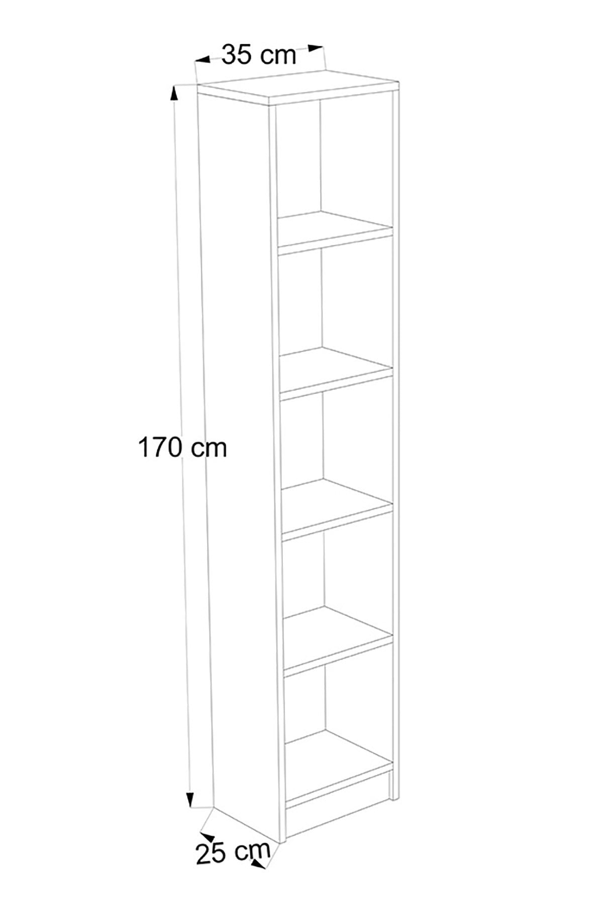 Linea Slim Kitaplık 5 Raflı