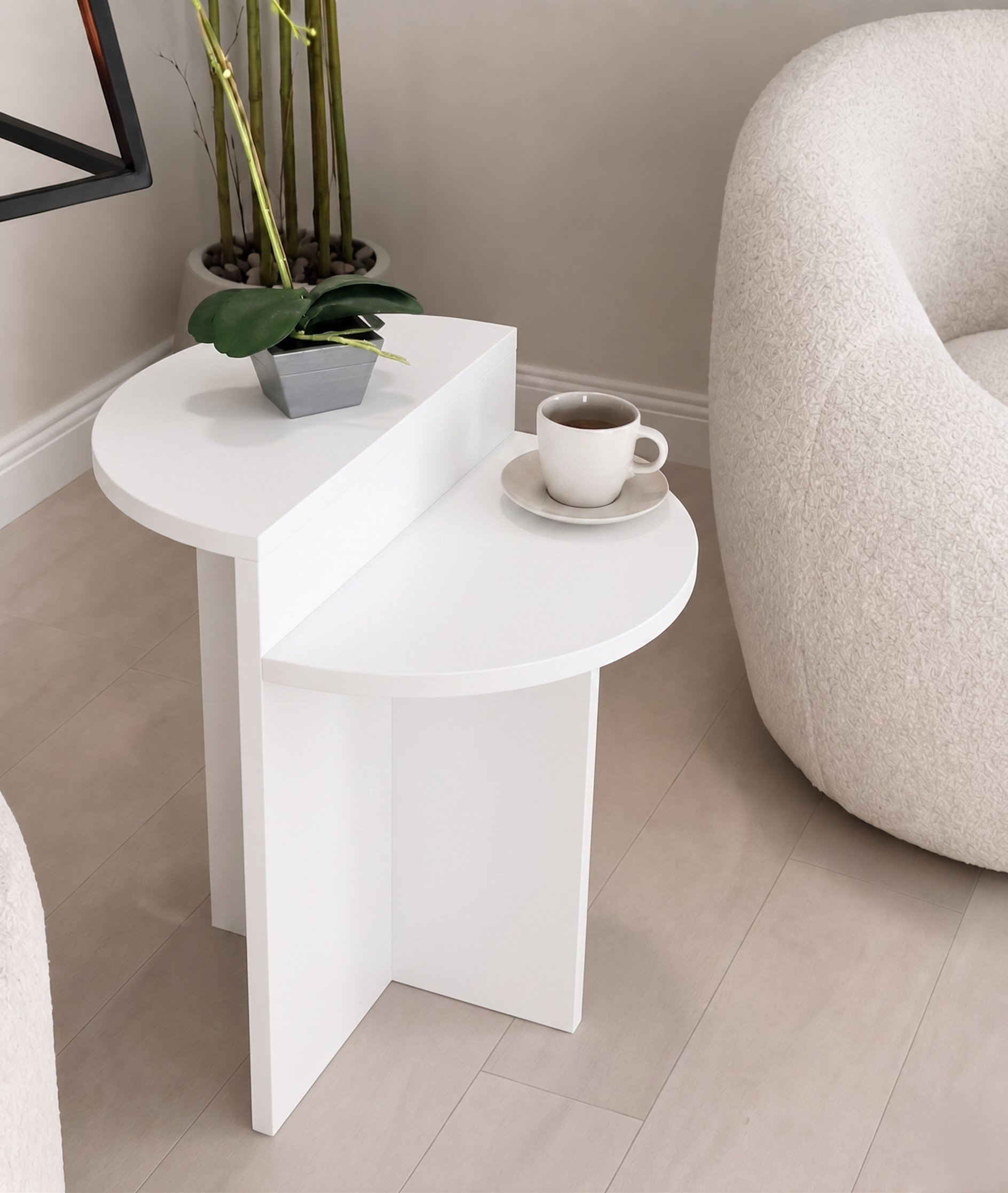 Luna Yan Sehpa Oval Hatlı 