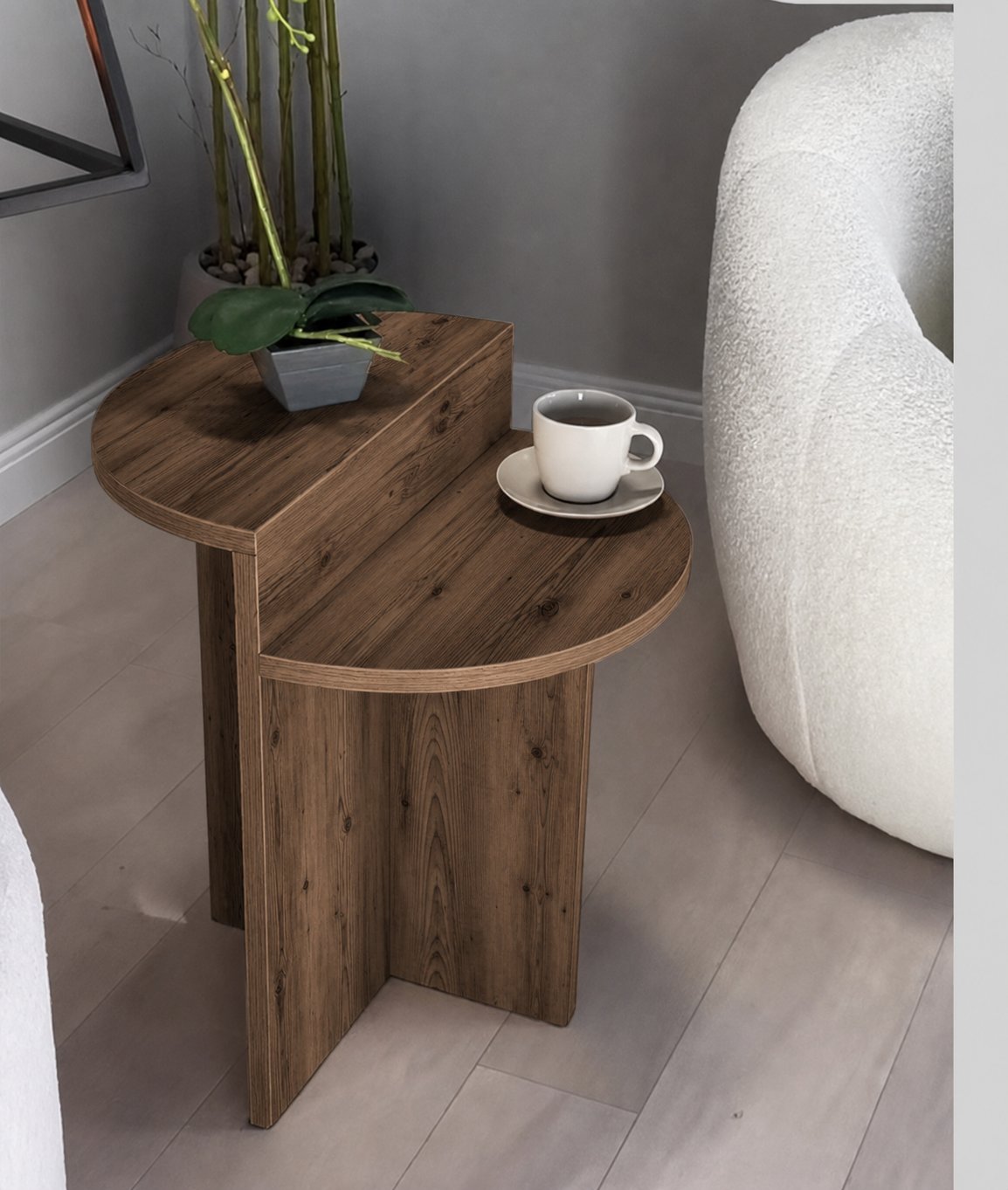 Luna Yan Sehpa Oval Hatlı 