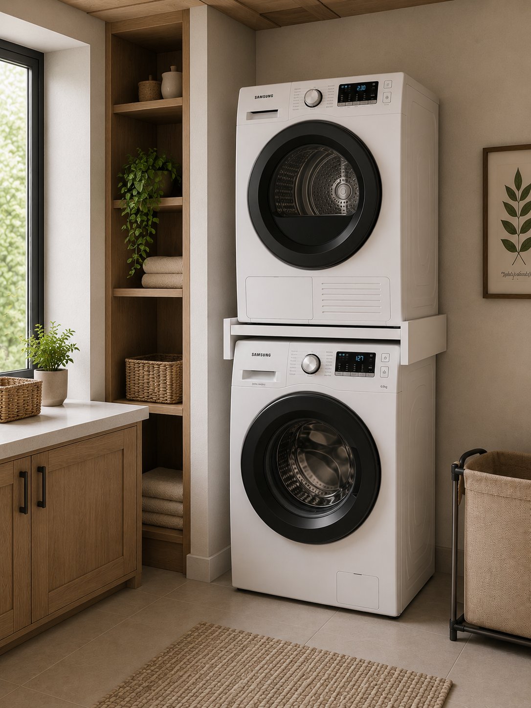 Vera Mini Çamaşır Makinesi Dolabı Üst Raf Organizer Beyaz