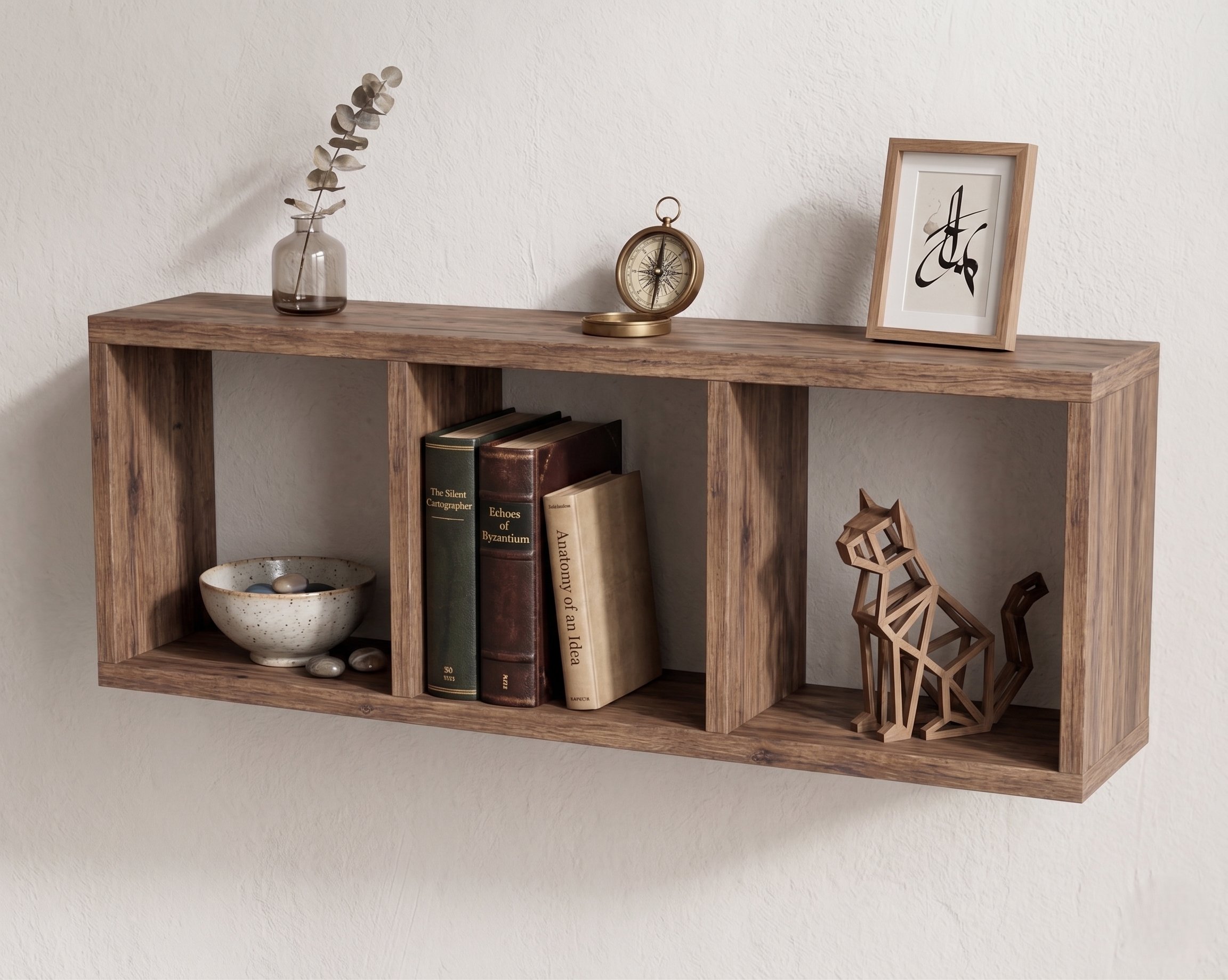 Vira Box Duvar Rafı 90 cm Dekoratif Kitaplık ve Duvar Rafı