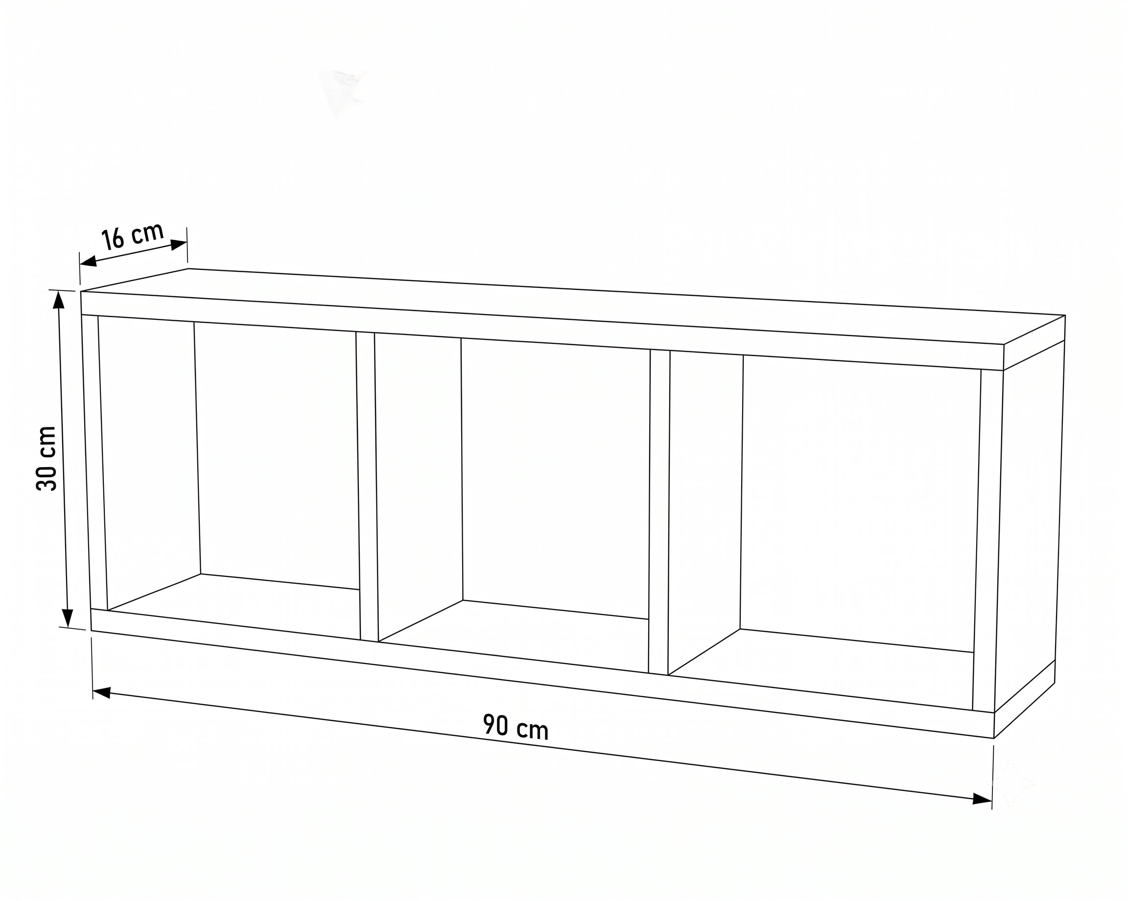 Vira Box Duvar Rafı 90 cm Dekoratif Kitaplık ve Duvar Rafı