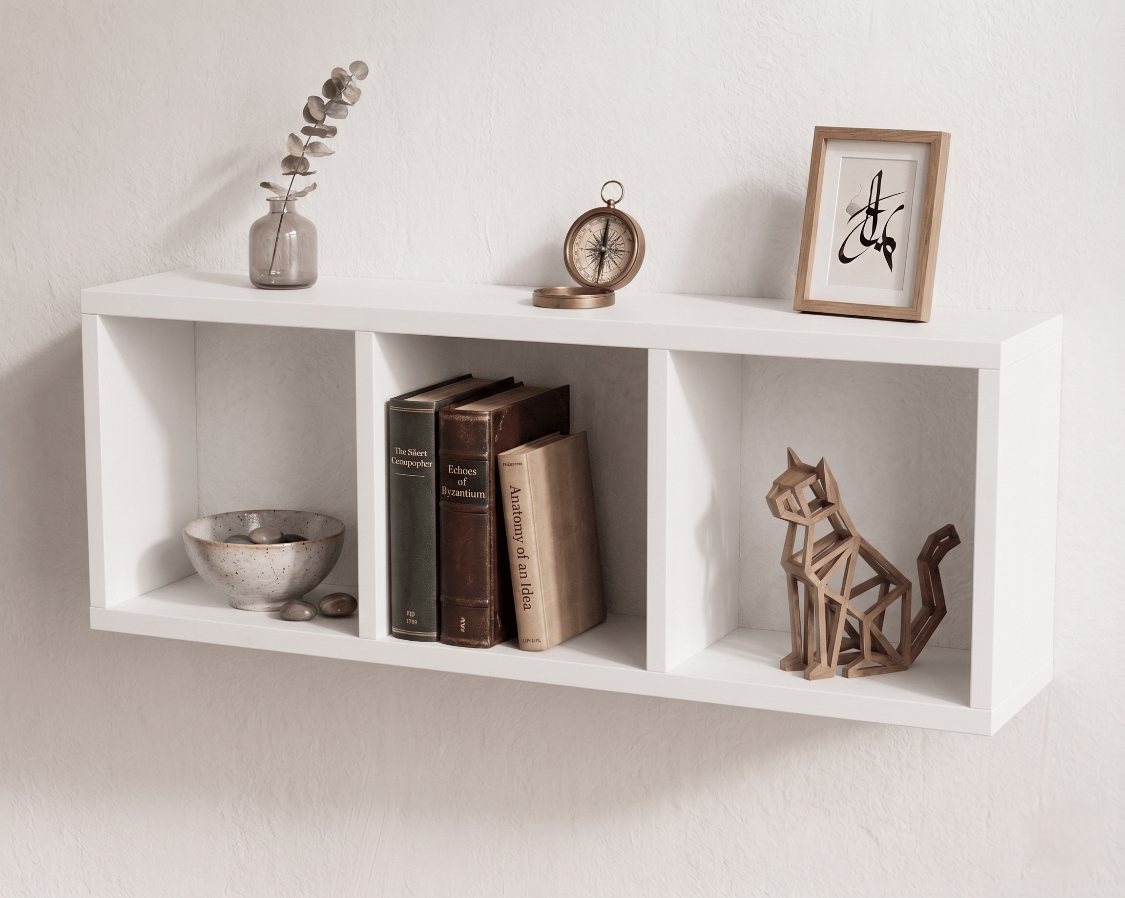Vira Box Duvar Rafı 90 cm Dekoratif Kitaplık ve Duvar Rafı