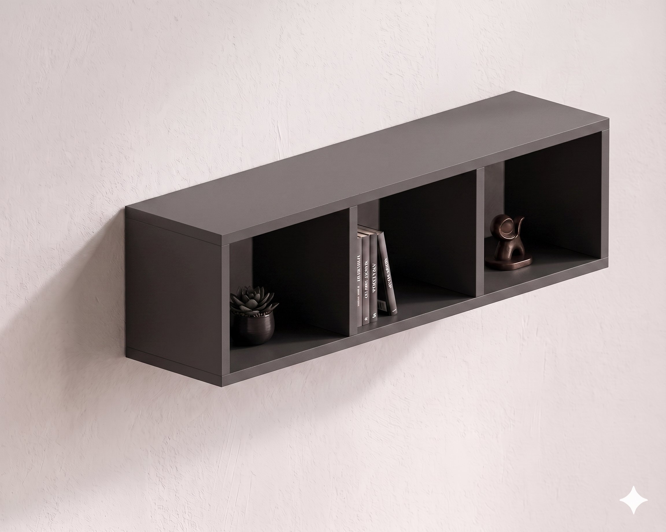 Vira Box Duvar Rafı 90 cm Dekoratif Kitaplık ve Duvar Rafı