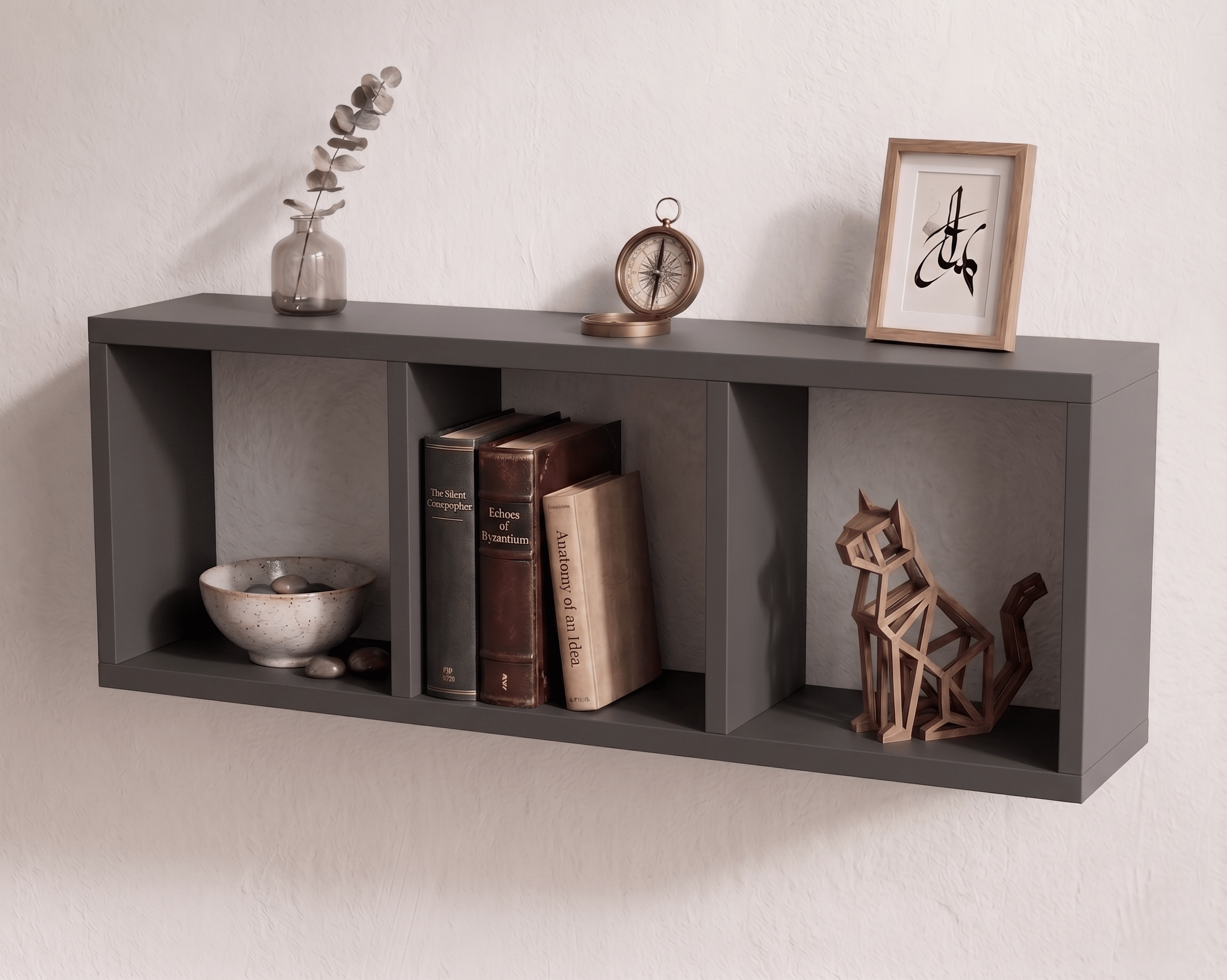 Vira Box Duvar Rafı 90 cm Dekoratif Kitaplık ve Duvar Rafı