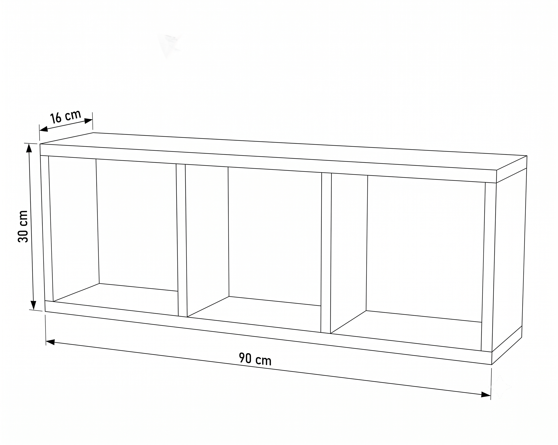 Vira Box Duvar Rafı 90 cm Dekoratif Kitaplık ve Duvar Rafı