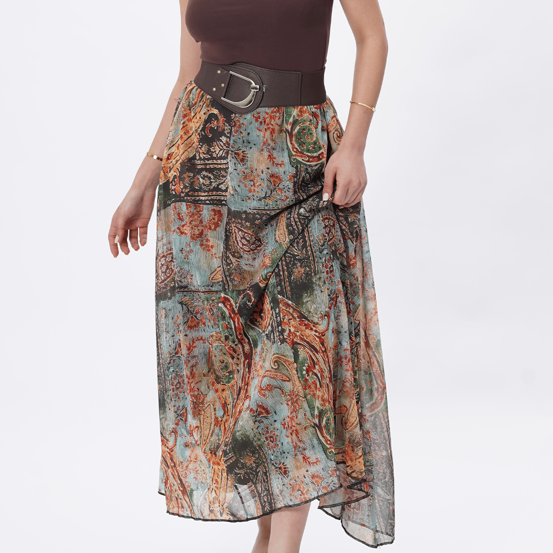 ETRO DESEN ŞİFON ETEK